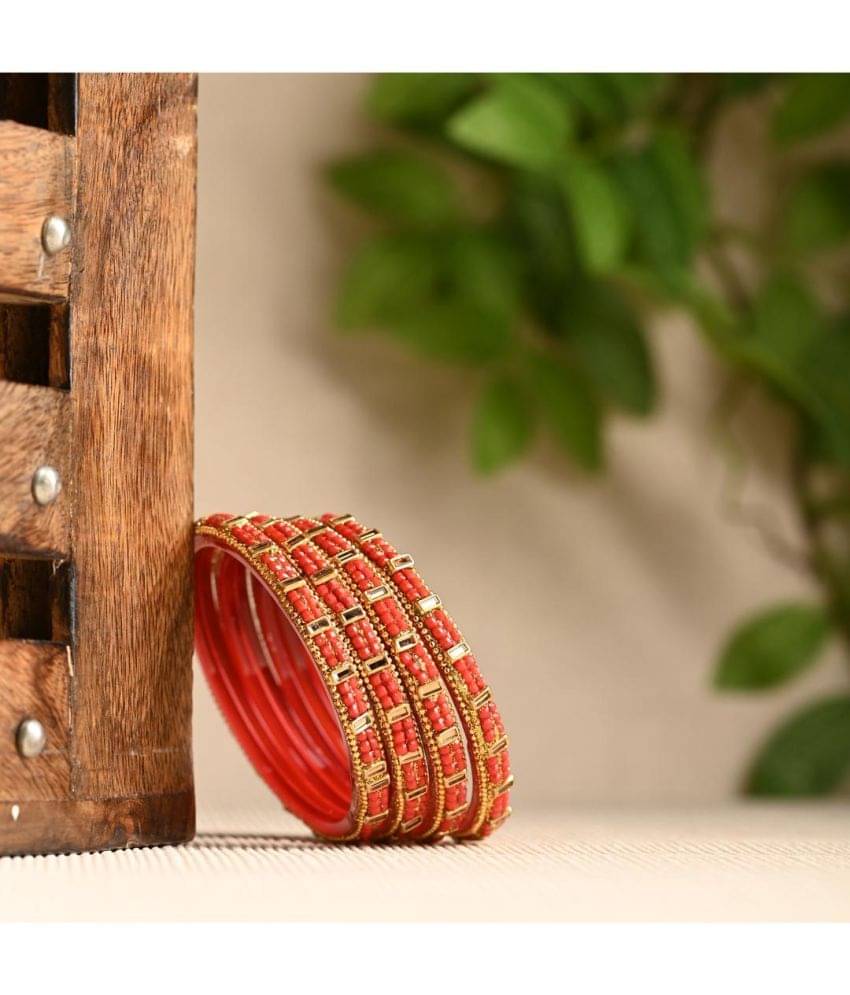 Somil Red Bangle Set ( Pack of 8 ) Somil Red Bangle Set ( Pack of 8 )