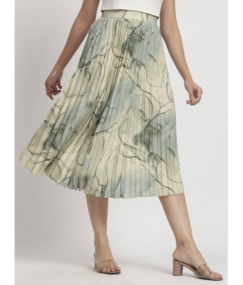     			ZWERLON Green Crepe Women's A-Line Skirt ( Pack of 1 )