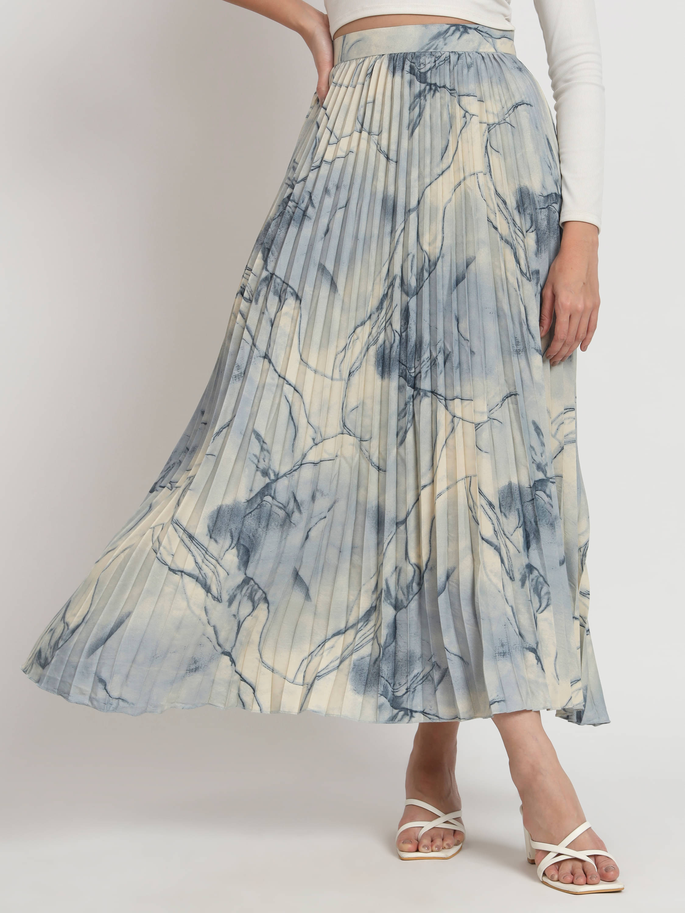     			ZWERLON Grey Crepe Women's Flared Skirt ( Pack of 1 )