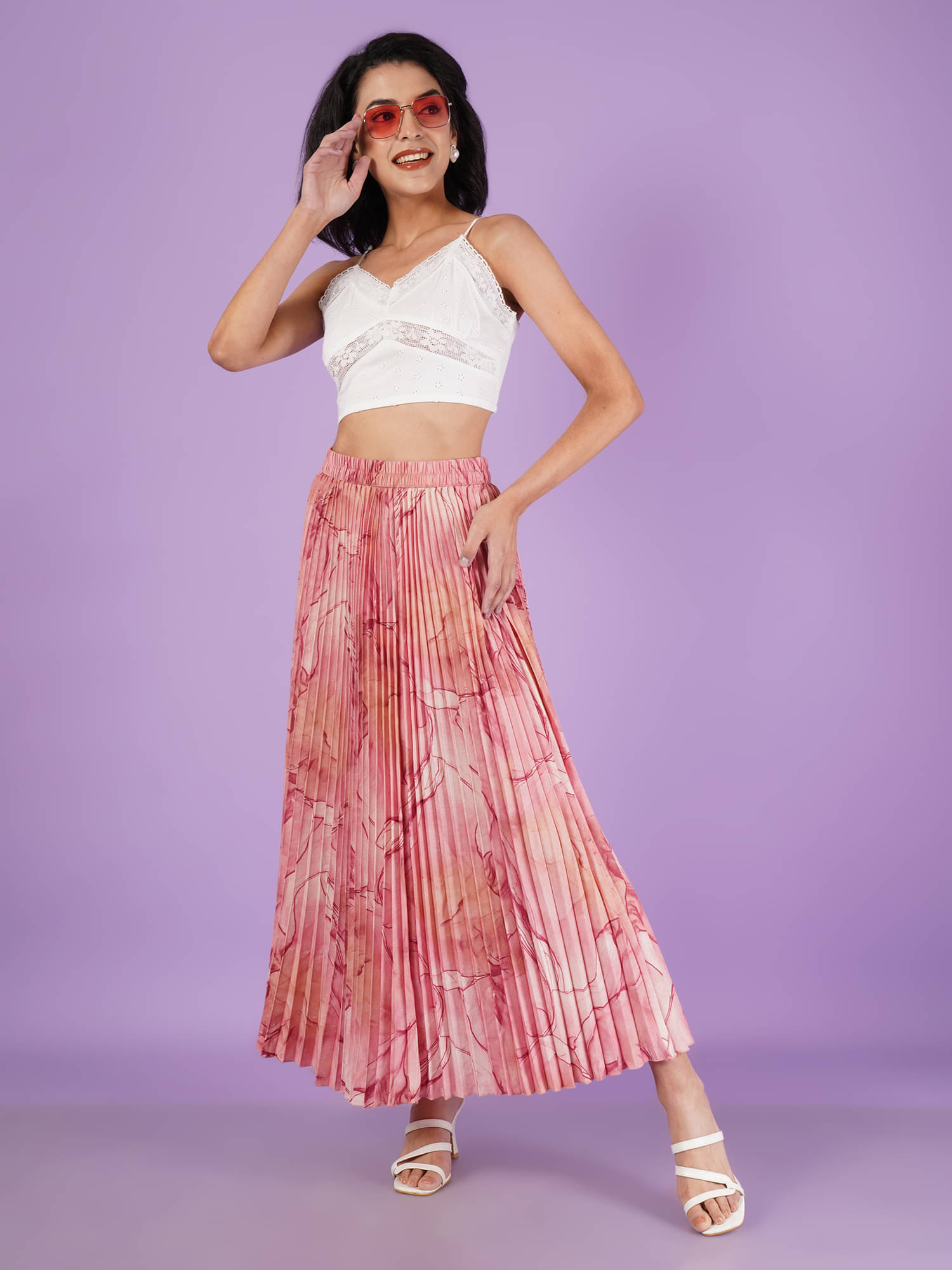     			ZWERLON Maroon Crepe Women's Flared Skirt ( Pack of 1 )