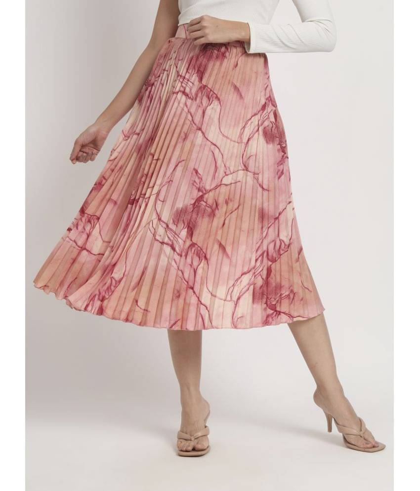     			ZWERLON Maroon Crepe Women's Flared Skirt ( Pack of 1 )