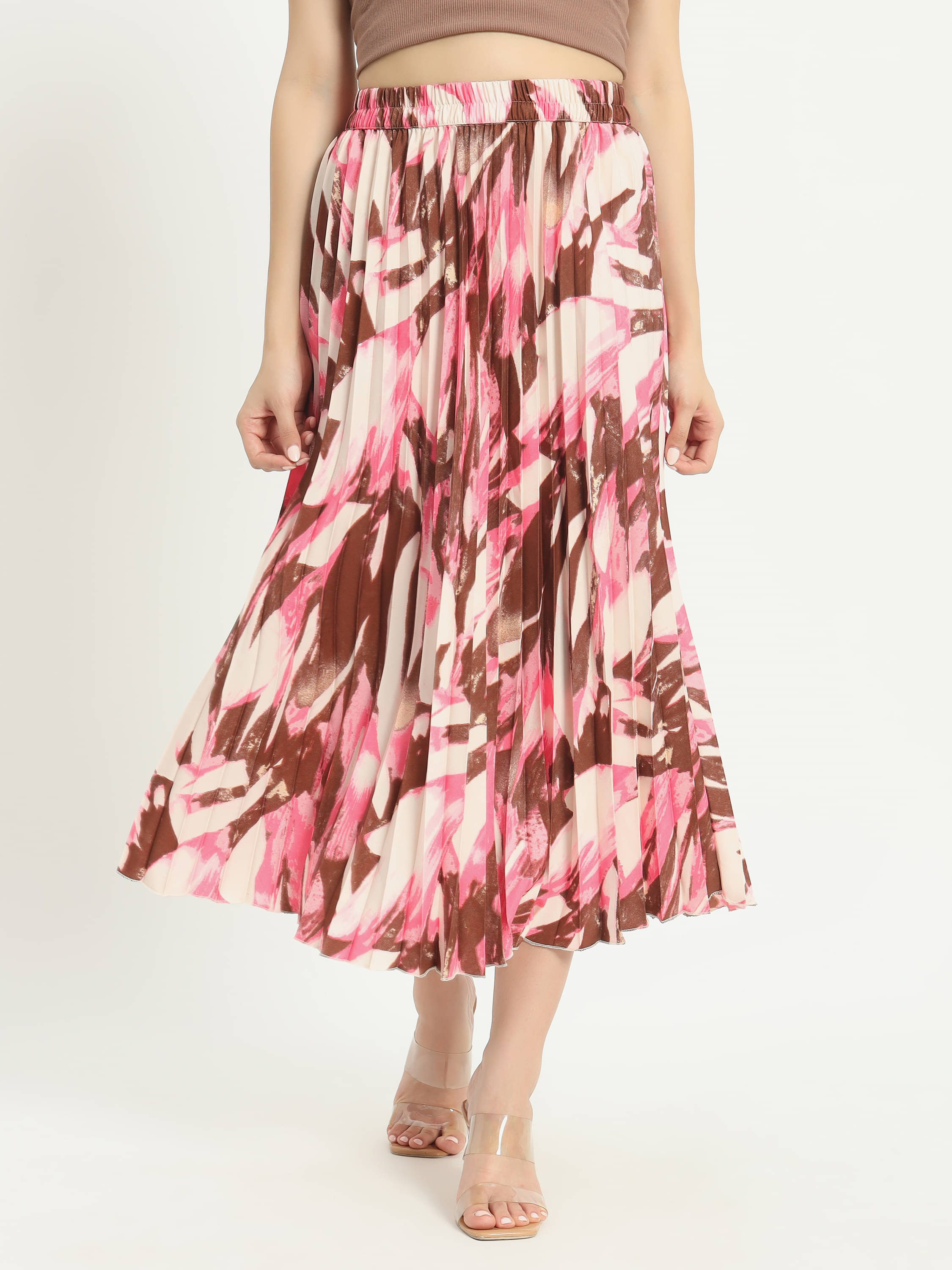     			ZWERLON Pink Crepe Women's A-Line Skirt ( Pack of 1 )