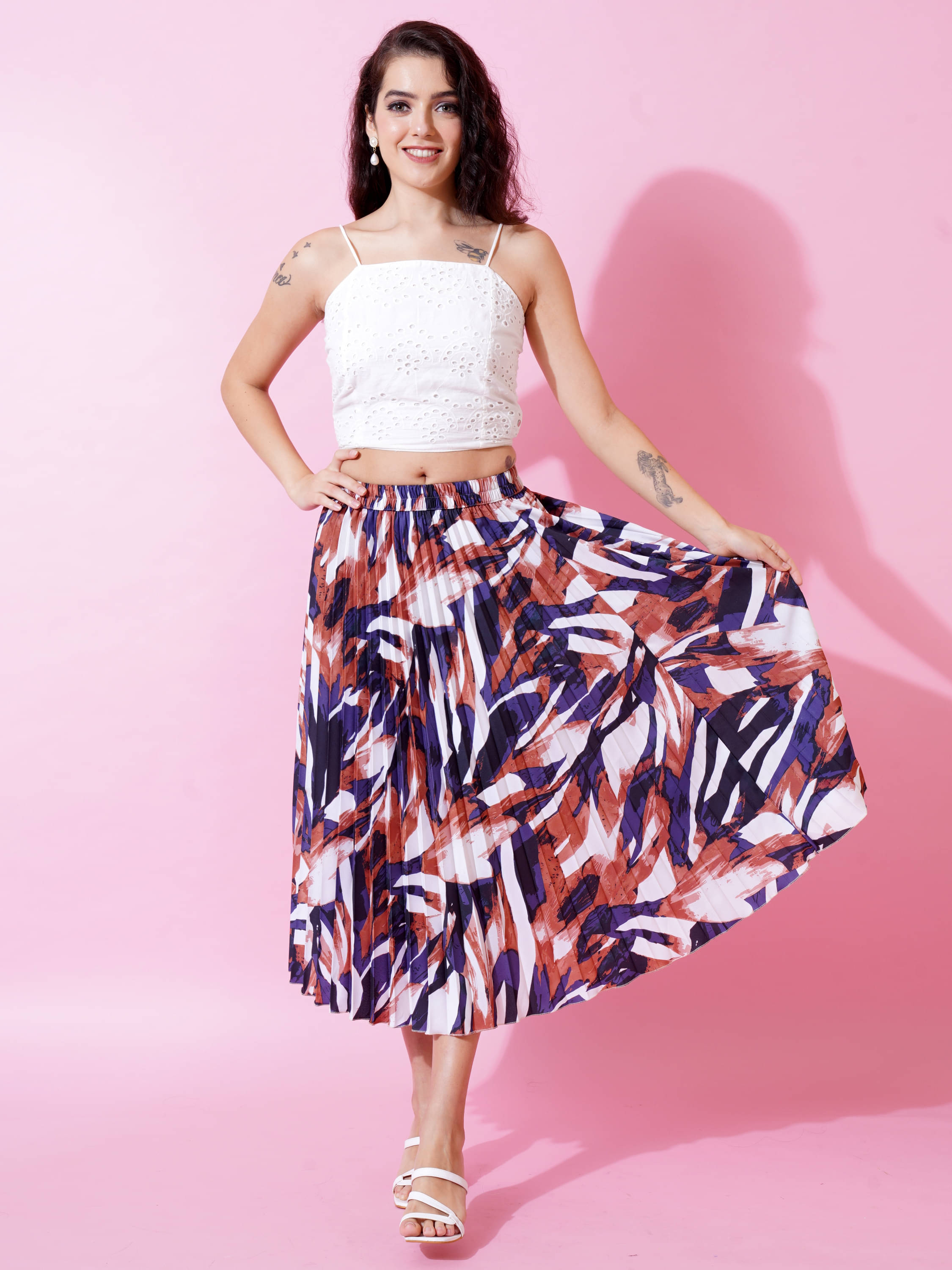 ZWERLON Purple Crepe Women's A-Line Skirt ( Pack of 1 ) ZWERLON Purple Crepe Women's A-Line Skirt ( Pack of 1 )