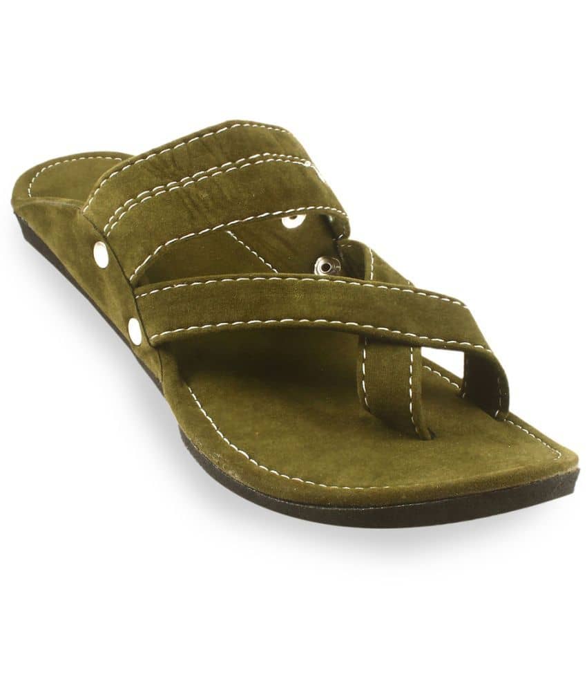 Anjaneya Creations Green Men's Kolhapuris - Ethnic Shoes | Buy online on ZillyBuy