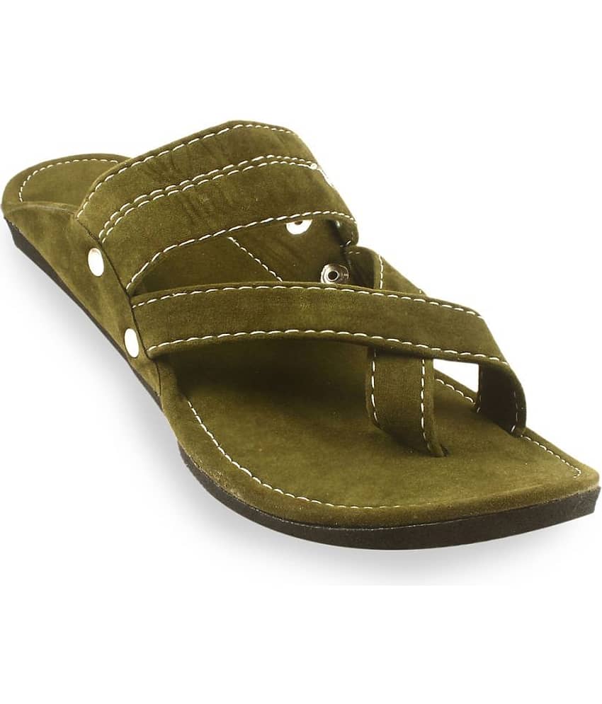 Anjaneya Creations Green Men's Kolhapuris - Ethnic Shoes | Buy online on ZillyBuy