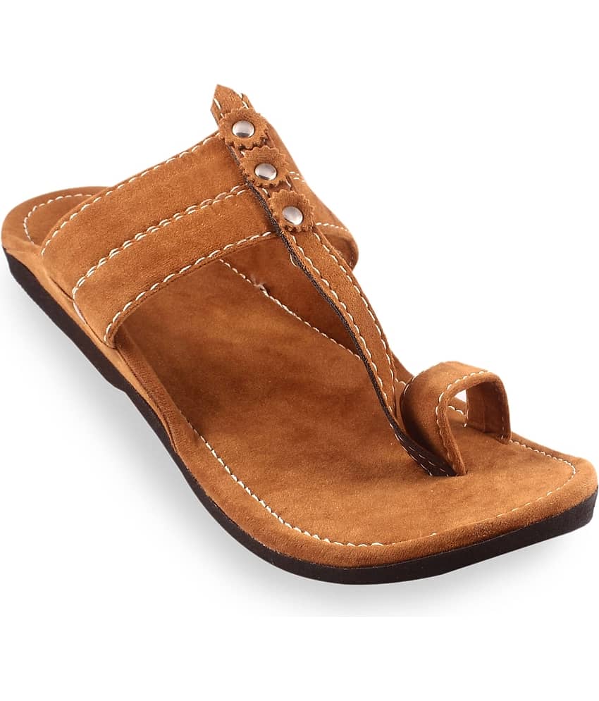 Anjaneya Creations Tan Men's Kolhapuris - Ethnic Shoes | Buy online on ZillyBuy