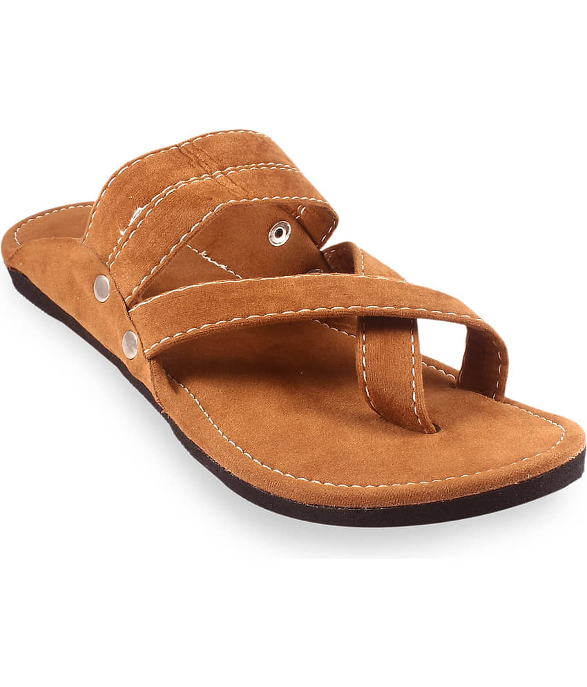 Anjaneya Creations Tan Men's Kolhapuris - Ethnic Shoes | Buy online on ZillyBuy