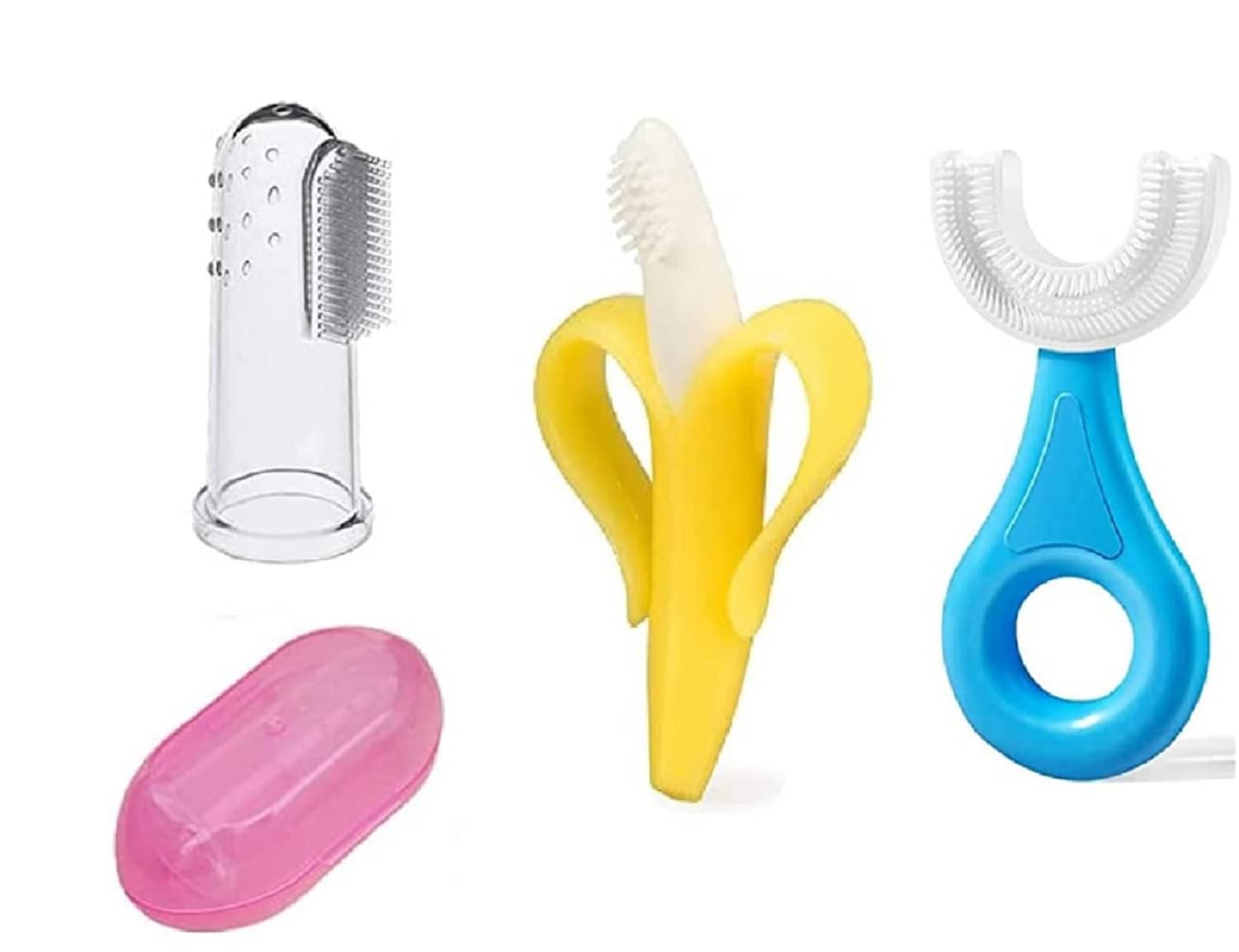 BBYARAJ Multi-Colour Silicone Baby Toothbrush ( 3 pcs ) BBYARAJ Multi-Colour Silicone Baby Toothbrush ( 3 pcs )