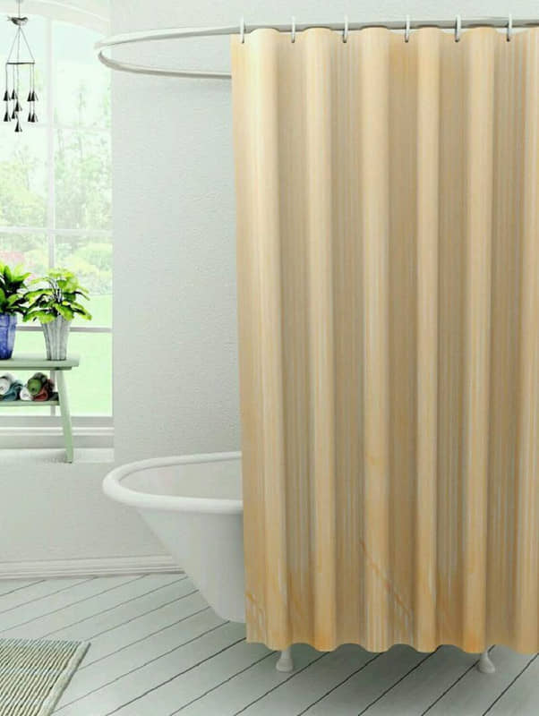 CASA FURNISHING Beige PVC Shower Curtain ( Single )