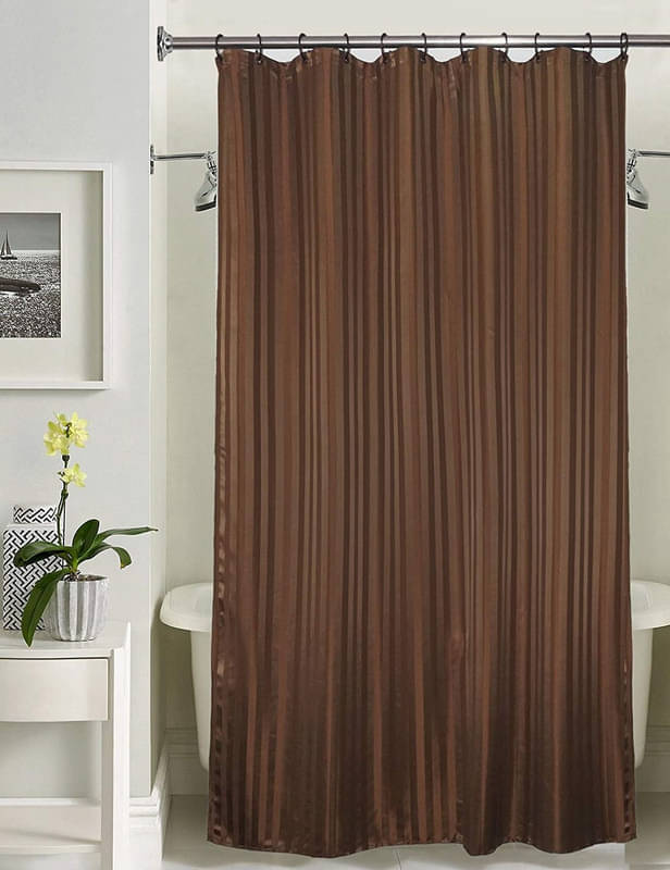     			CASA FURNISHING Brown PVC Shower Curtain ( Single )