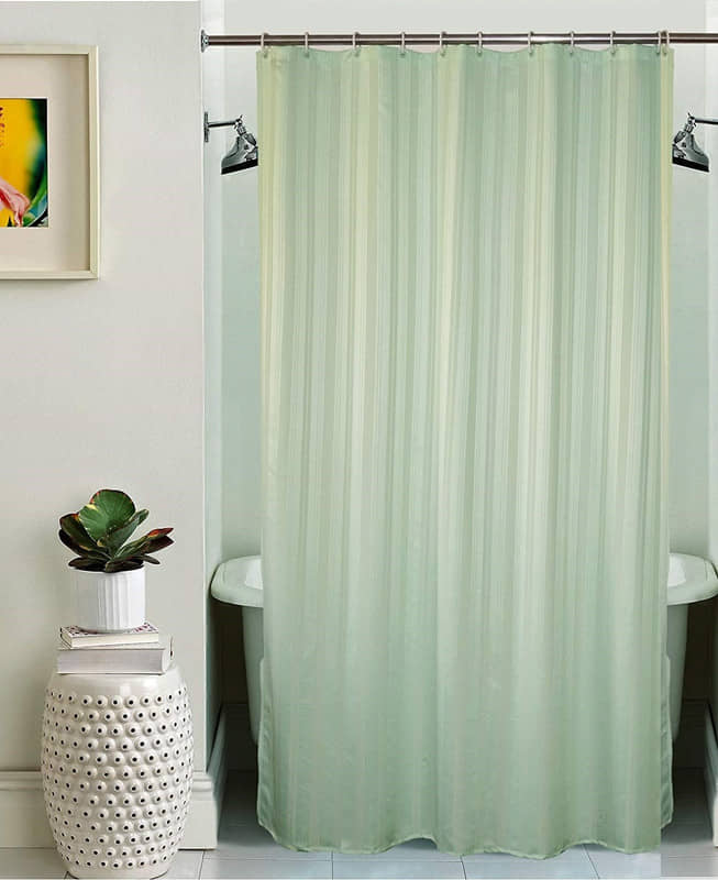 CASA FURNISHING Green PVC Shower Curtain ( Single )