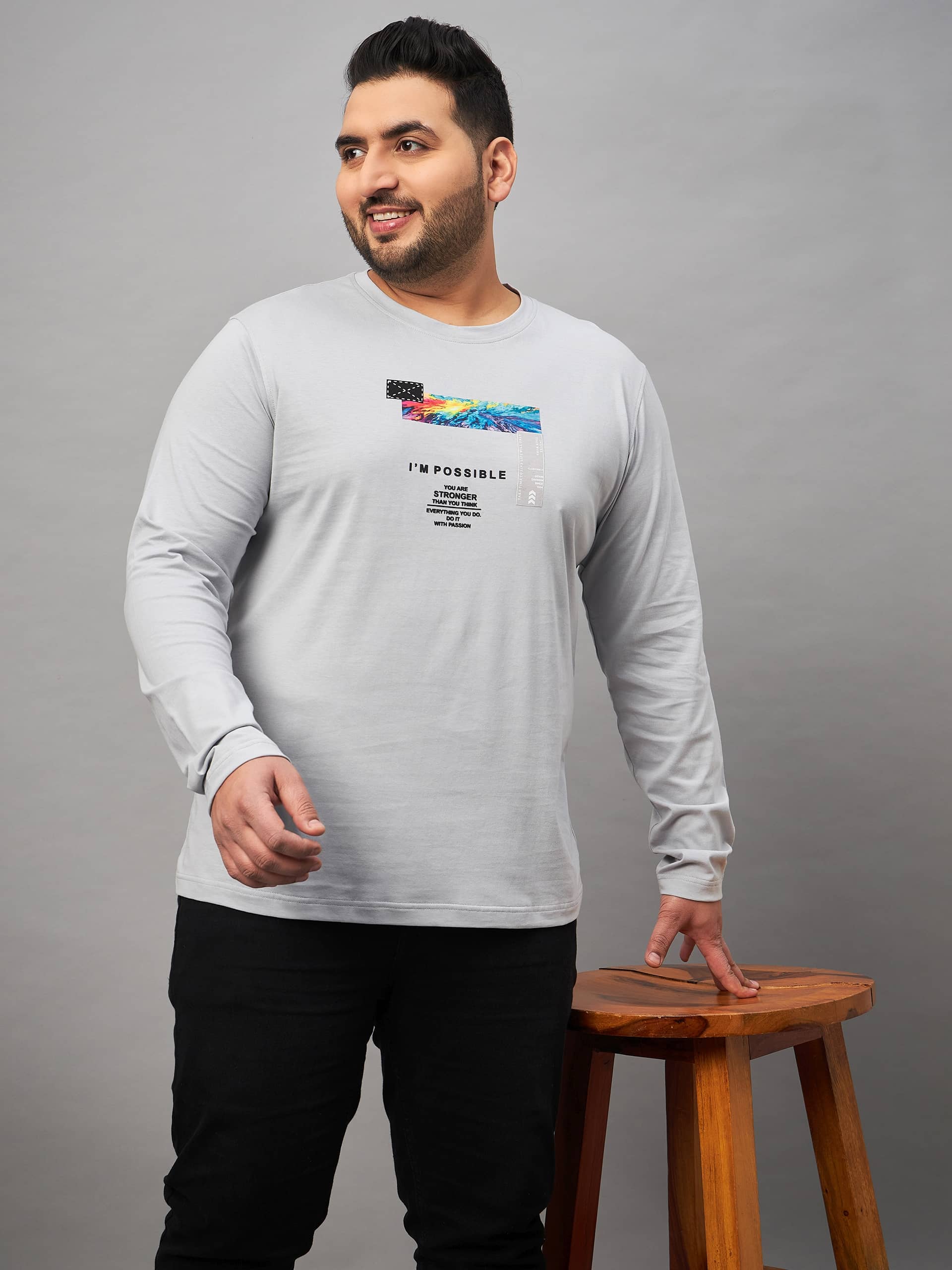 Club York Pack of 1 Cotton Blend Regular Fit Men's T-Shirt ( Light Grey )