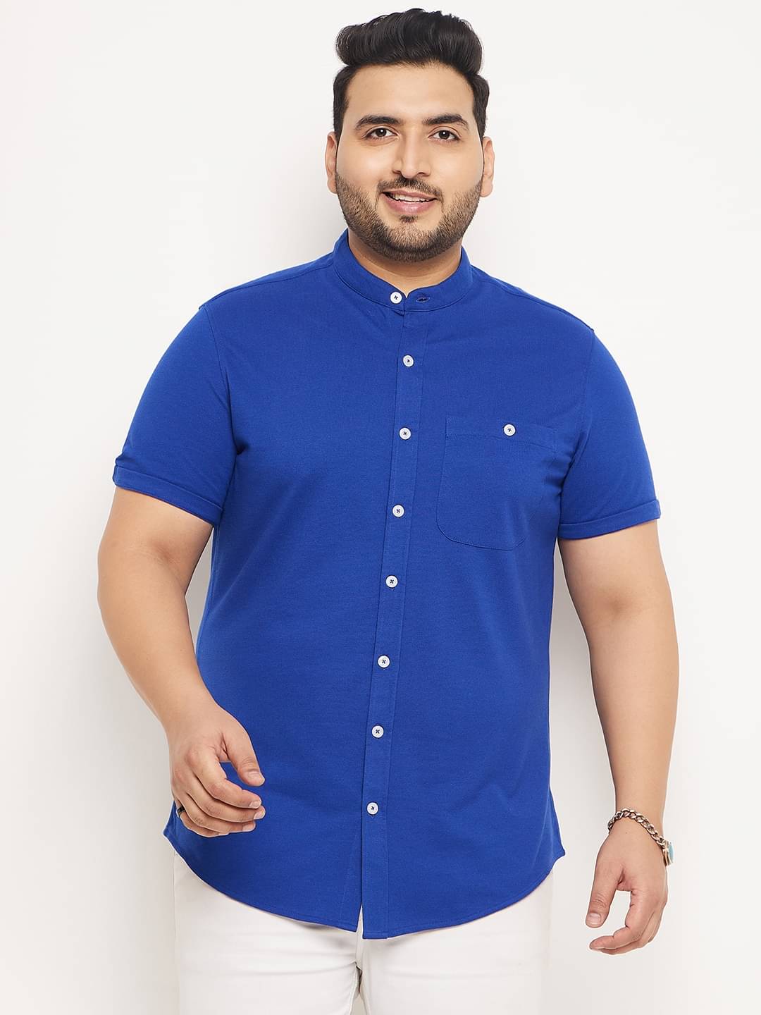 Club York Cotton Blend Regular Fit Solids Half Sleeves Men's Casual Shirt - Blue ( Pack of 1 )     			Club York Cotton Blend Regular Fit Solids Half Sleeves Men's Casual Shirt - Blue ( Pack of 1 )