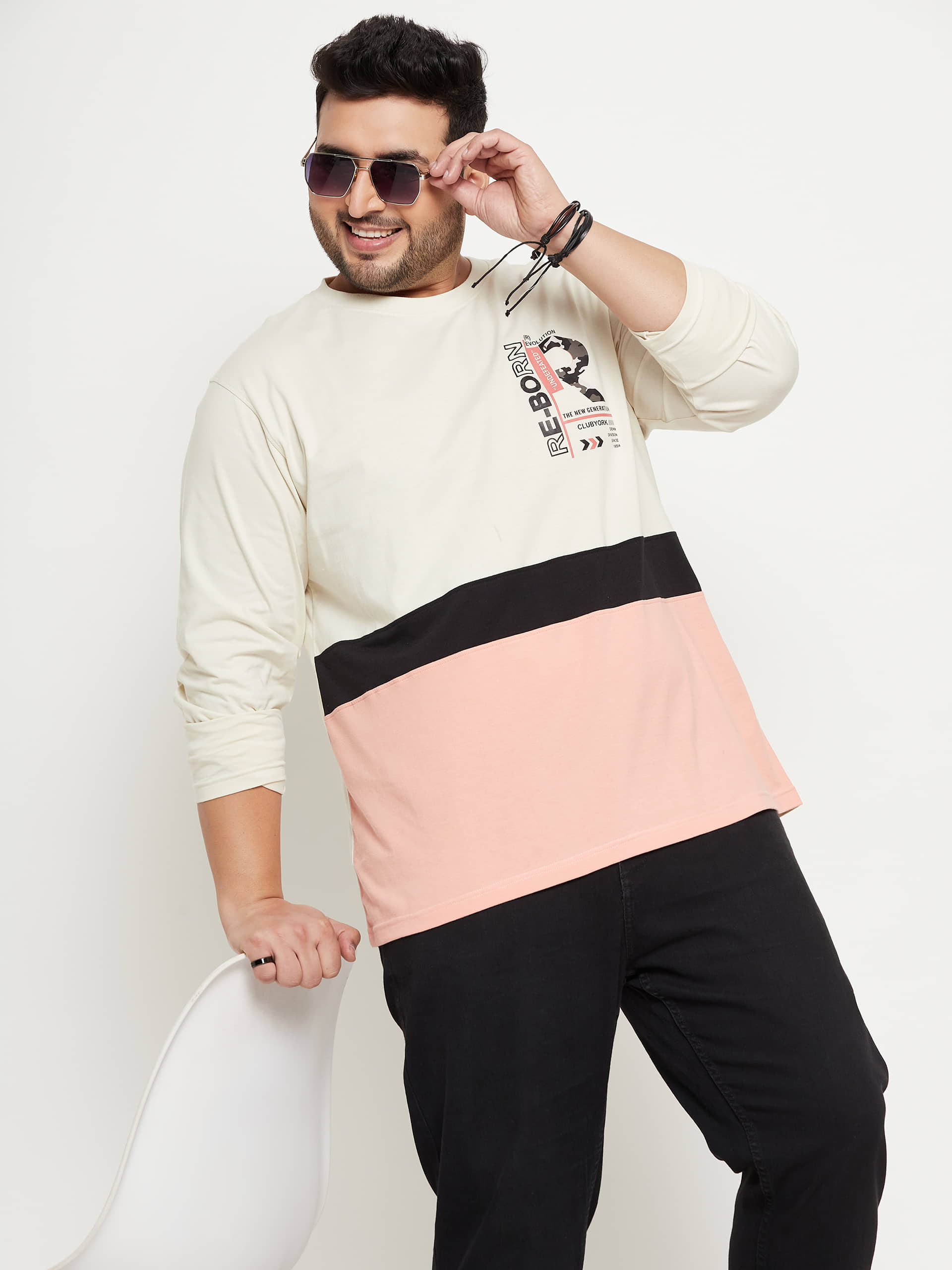 Club York Pack of 1 Cotton Blend Regular Fit Men's T-Shirt ( Off White )