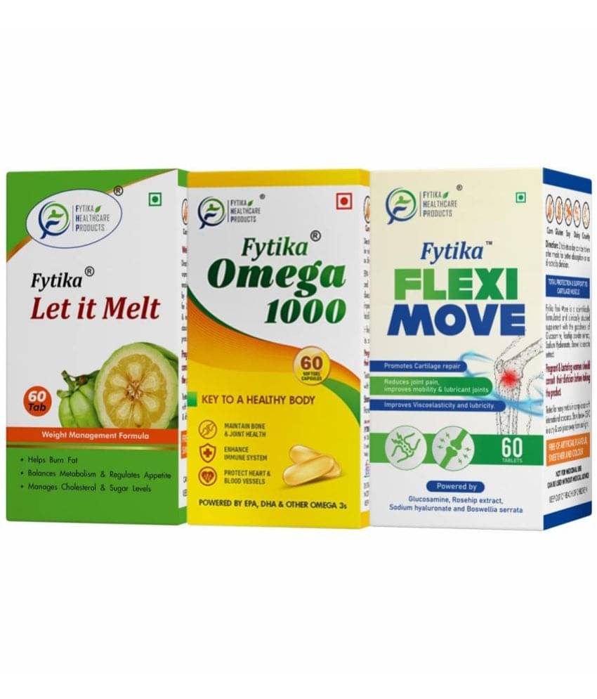 FYTIKA Fytika Let It Melt + Omega1000 + Flexi Move - Combo Pack 3 gm Unflavoured Pack of 3 FYTIKA Fytika Let It Melt + Omega1000 + Flexi Move - Combo Pack 3 gm Unflavoured Pack of 3