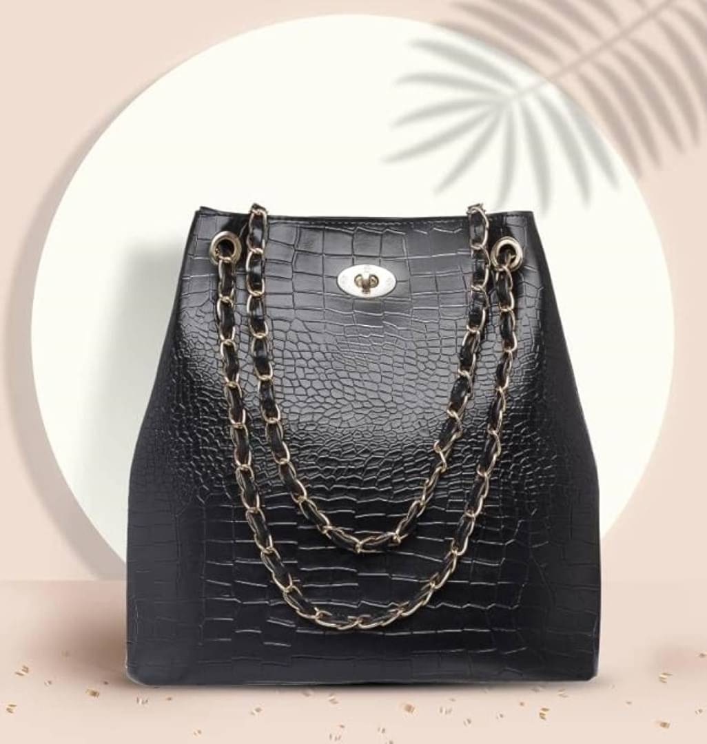     			Fargo Black PU Shoulder Bag