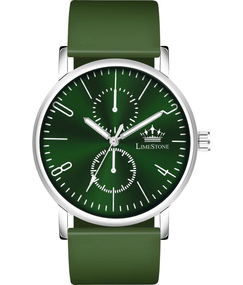     			LimeStone Green Silicon Analog Men's Watch