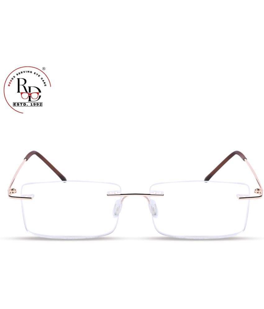 Redex Gold Rectangular Eyeglass Frame ( Pack of 1 ) Redex Gold Rectangular Eyeglass Frame ( Pack of 1 )