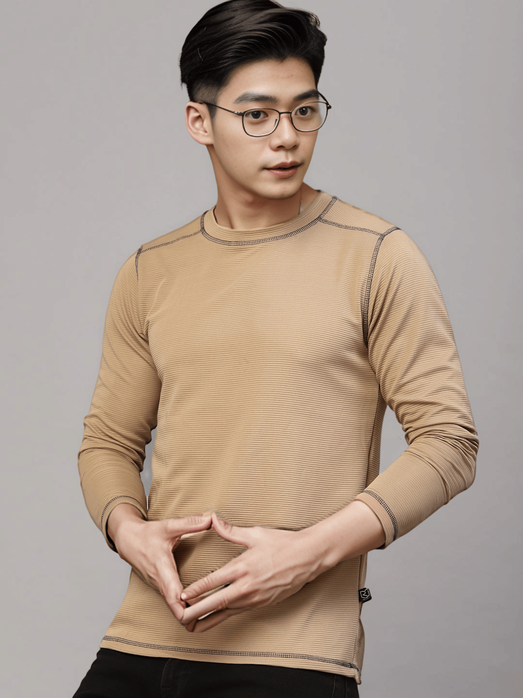 Rigo Pack of 1 Polyester Slim Fit Men's T-Shirt ( Beige )     			Rigo Pack of 1 Polyester Slim Fit Men's T-Shirt ( Beige )