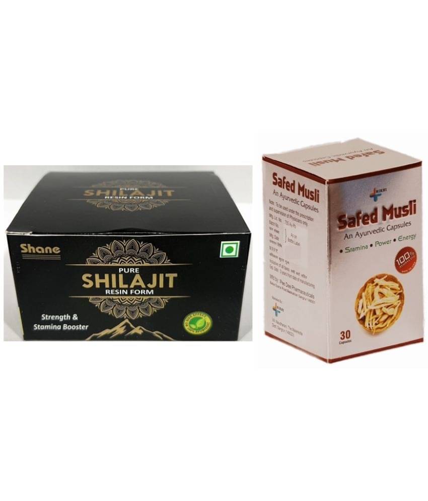 Shane Pure Shilajit Resin Form 15gm & Rikhi Safed Musli Cap 30 no.s Shane Pure Shilajit Resin Form 15gm & Rikhi Safed Musli Cap 30 no.s