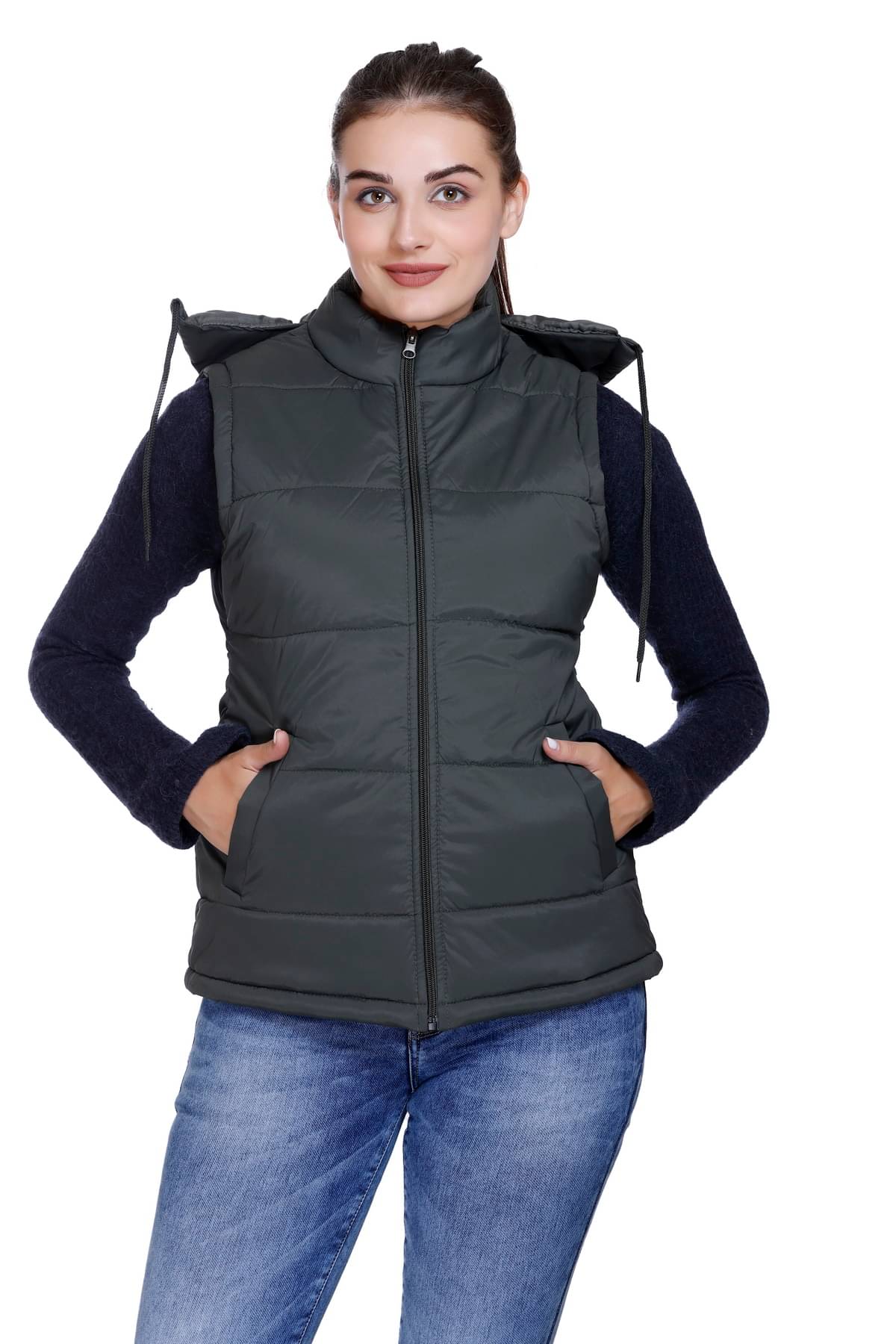 TRENDY DUDE - Nylon Green Hooded Jackets TRENDY DUDE - Nylon Green Hooded Jackets