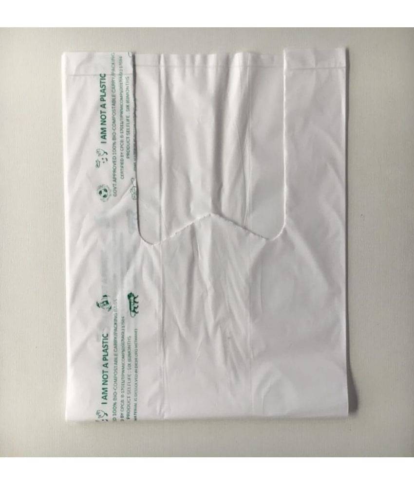     			TUGS White Plastic Biodegradable Carry Bags Pack of 100