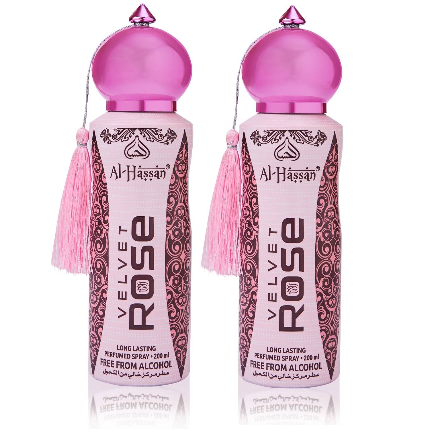 Al - Hassan Velvet Rose Perfumed Spray For Women Lasting Body Spray 200 ml (Pack of 2)     			Al - Hassan Velvet Rose Perfumed Spray For Women Lasting Body Spray 200 ml (Pack of 2)
