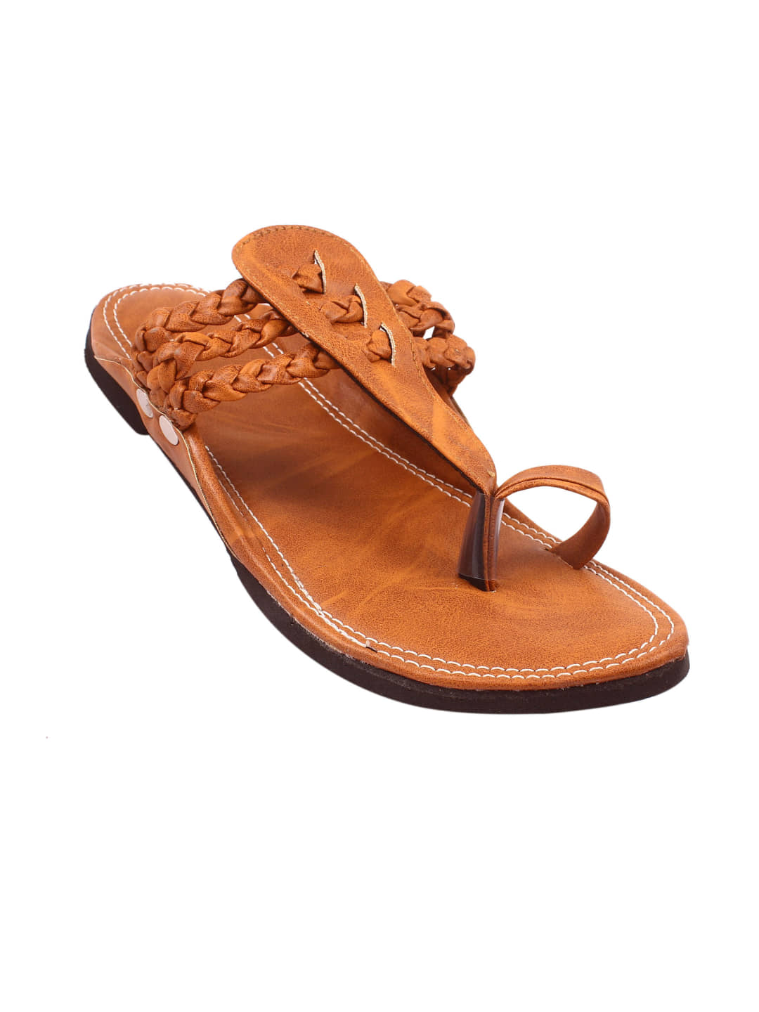 Anjaneya Creations Tan Men's Kolhapuris - Ethnic Shoes | Buy online on ZillyBuy