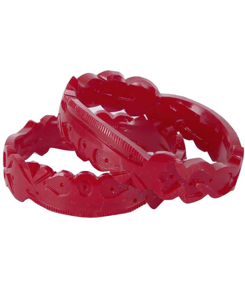     			Bovzen Red Bangle Set ( Pack of 1 )