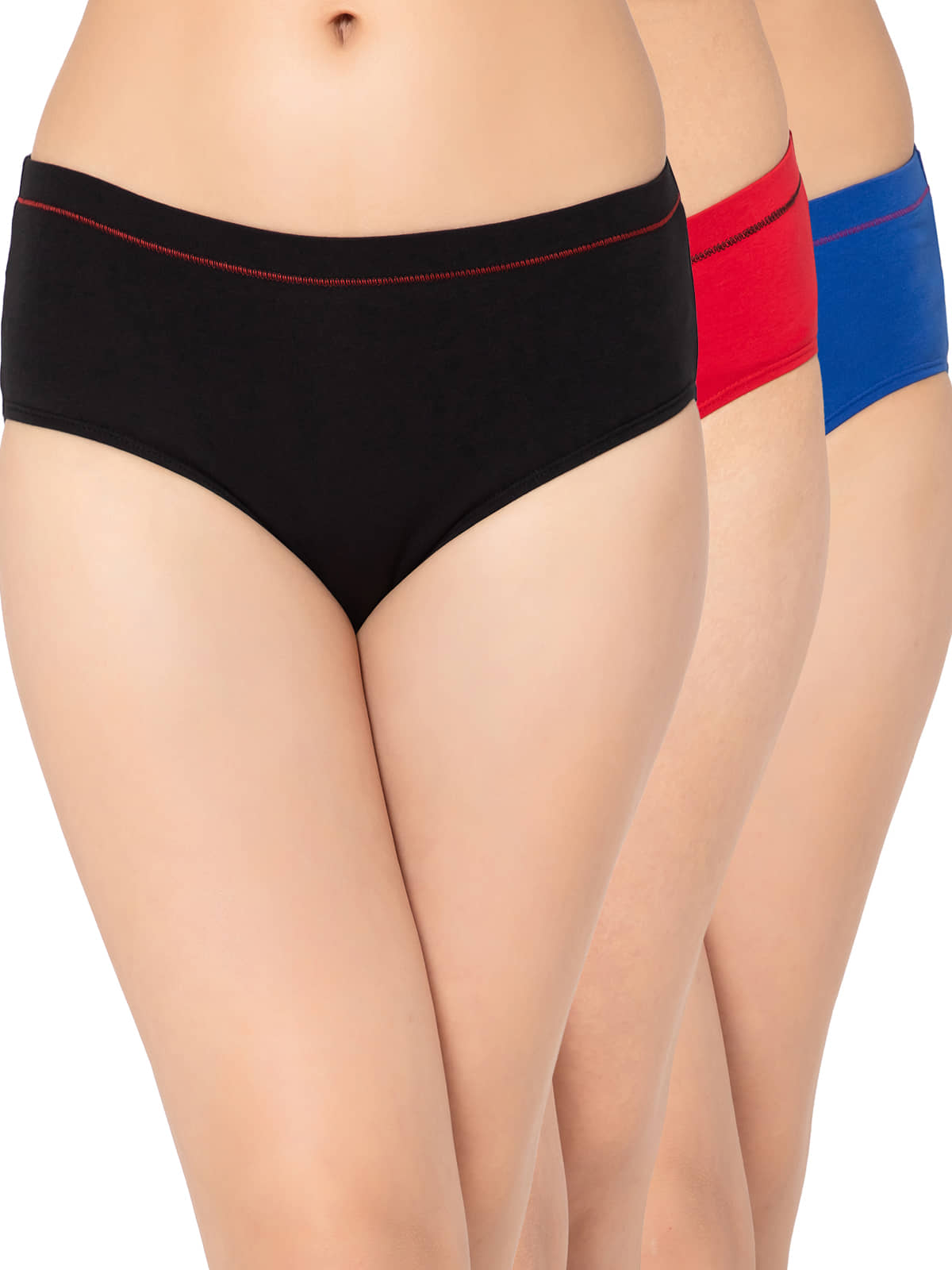 Clovia Pack of 3 Cotton Solid Women's Hipster ( Multicolor ) Clovia Panty