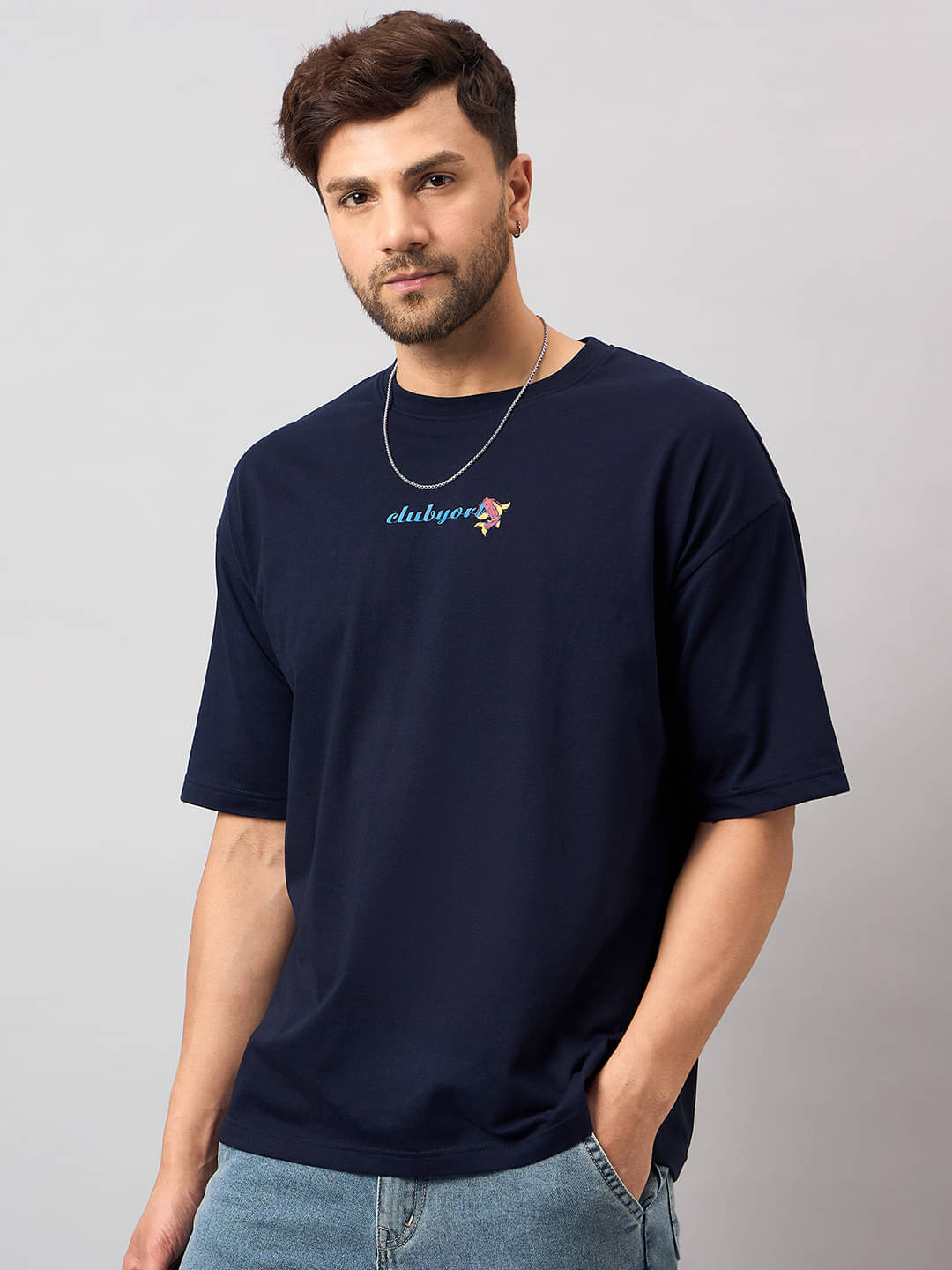     			Club York Pack of 1 Cotton Blend Regular Fit Men's T-Shirt ( Navy )