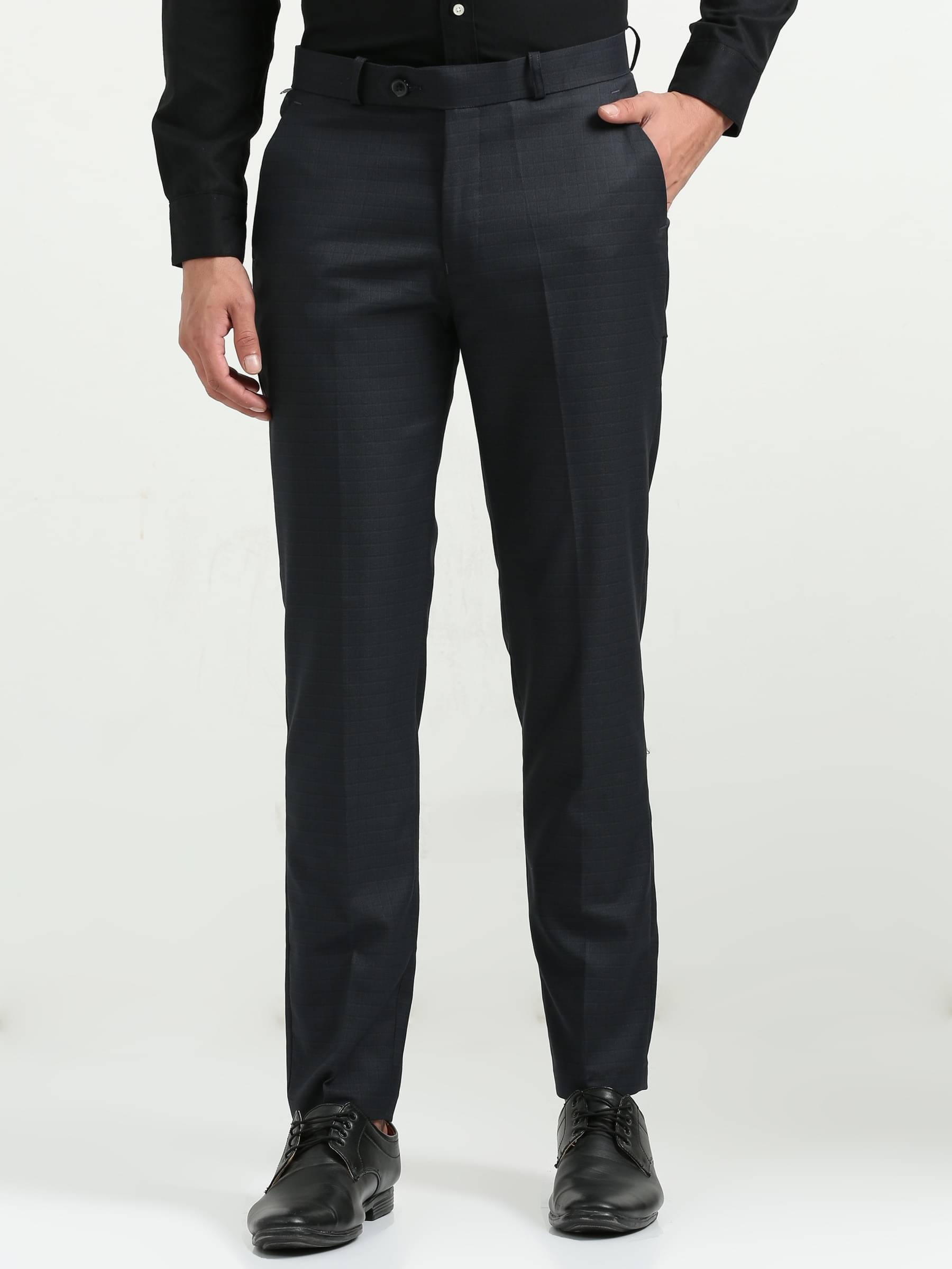     			HETIERS Regular Flat Men's Formal Trouser - Navy Blue ( Pack of 1 )