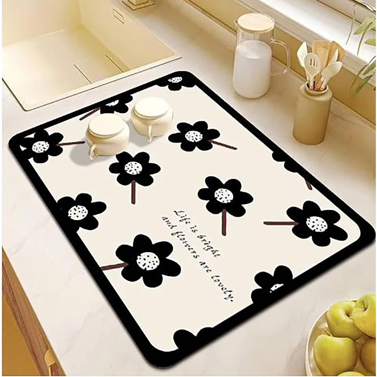 House Of Quirk Rubber Floral Table Mats ( 45 cm x 30 cm ) Pack of 1 - White     			House Of Quirk Rubber Floral Table Mats ( 45 cm x 30 cm ) Pack of 1 - White
