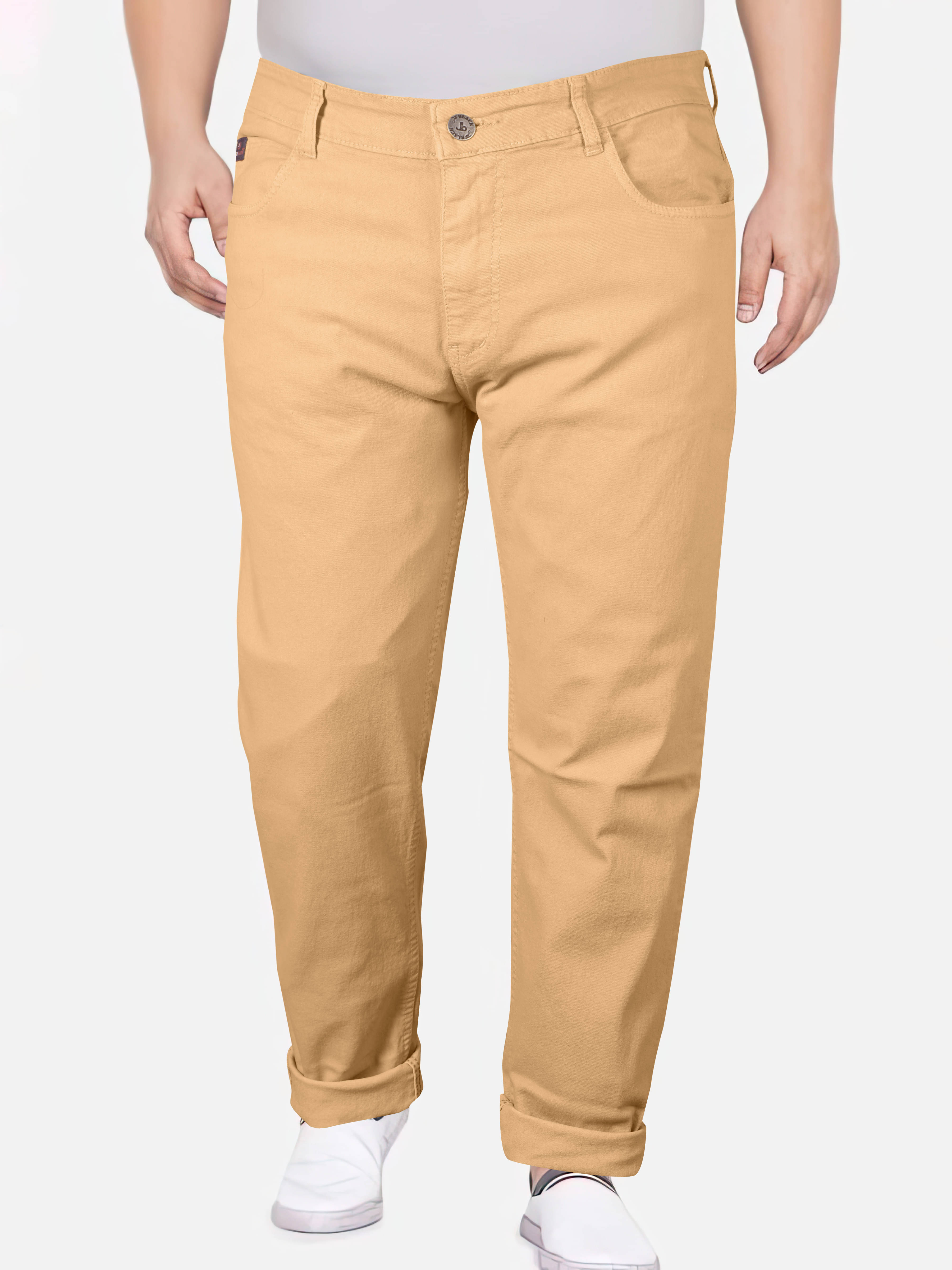 JB JUST BLACK Regular Fit Cuffed Hem Men's Jeans - Brown ( Pack of 1 ) JB JUST BLACK Regular Fit Cuffed Hem Men's Jeans - Brown ( Pack of 1 )