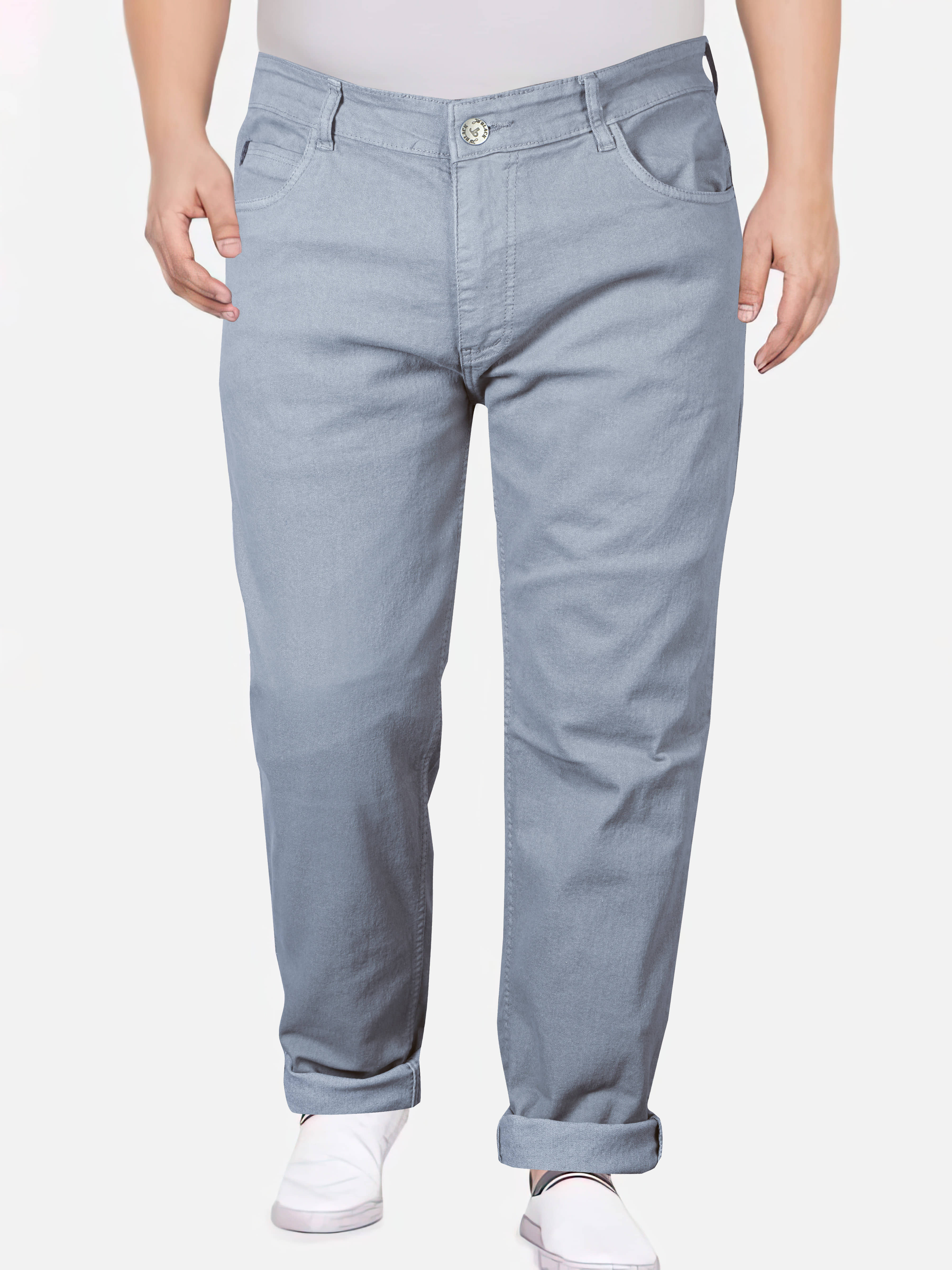 JB JUST BLACK Regular Fit Cuffed Hem Men's Jeans - Grey ( Pack of 1 ) - Jeans | Buy online on ZillyBuy