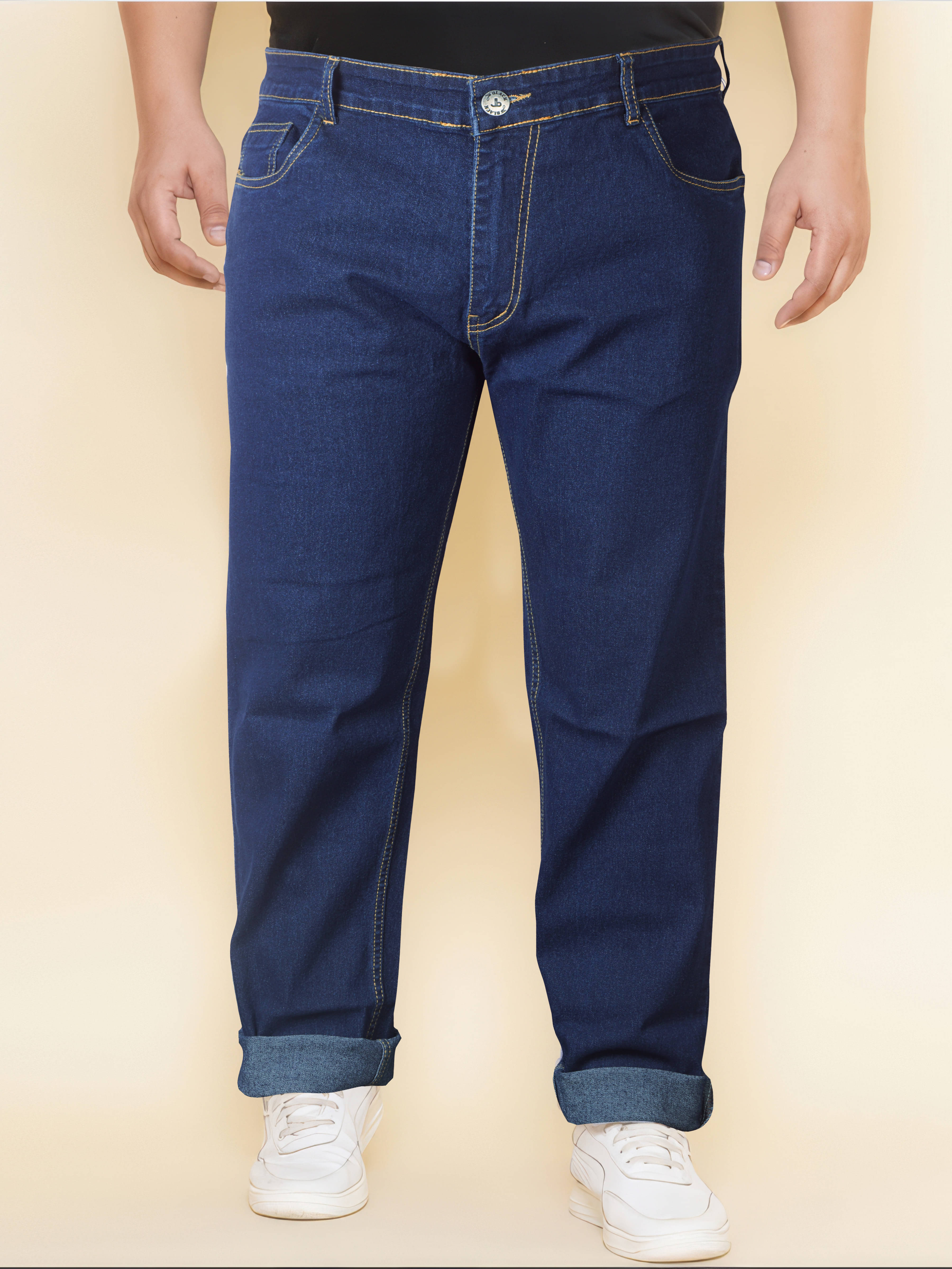 JB JUST BLACK Regular Fit Cuffed Hem Men's Jeans - Blue ( Pack of 1 ) JB JUST BLACK Regular Fit Cuffed Hem Men's Jeans - Blue ( Pack of 1 )