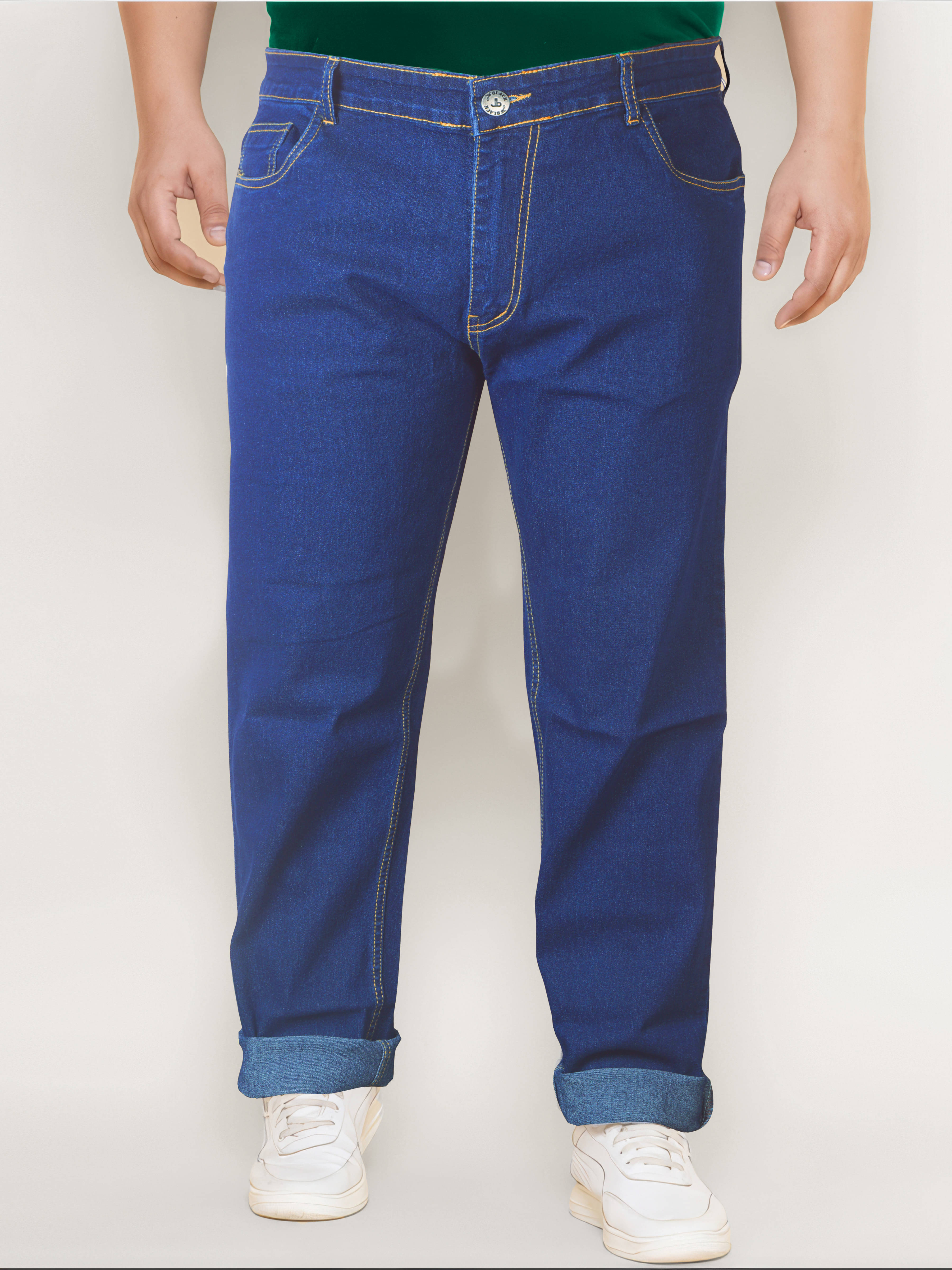 JB JUST BLACK Regular Fit Cuffed Hem Men's Jeans - Blue ( Pack of 1 ) JB JUST BLACK Regular Fit Cuffed Hem Men's Jeans - Blue ( Pack of 1 )