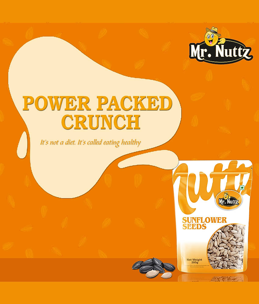 Mr.Nuttz Roasted Sunflower Seeds 200g| Rich in Protein & fiber | Edible Healthy Seeds