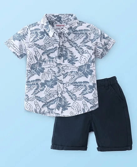 Ocvito Pack of 1 Boys Cotton Blend Shirt & Shorts ( Navy )