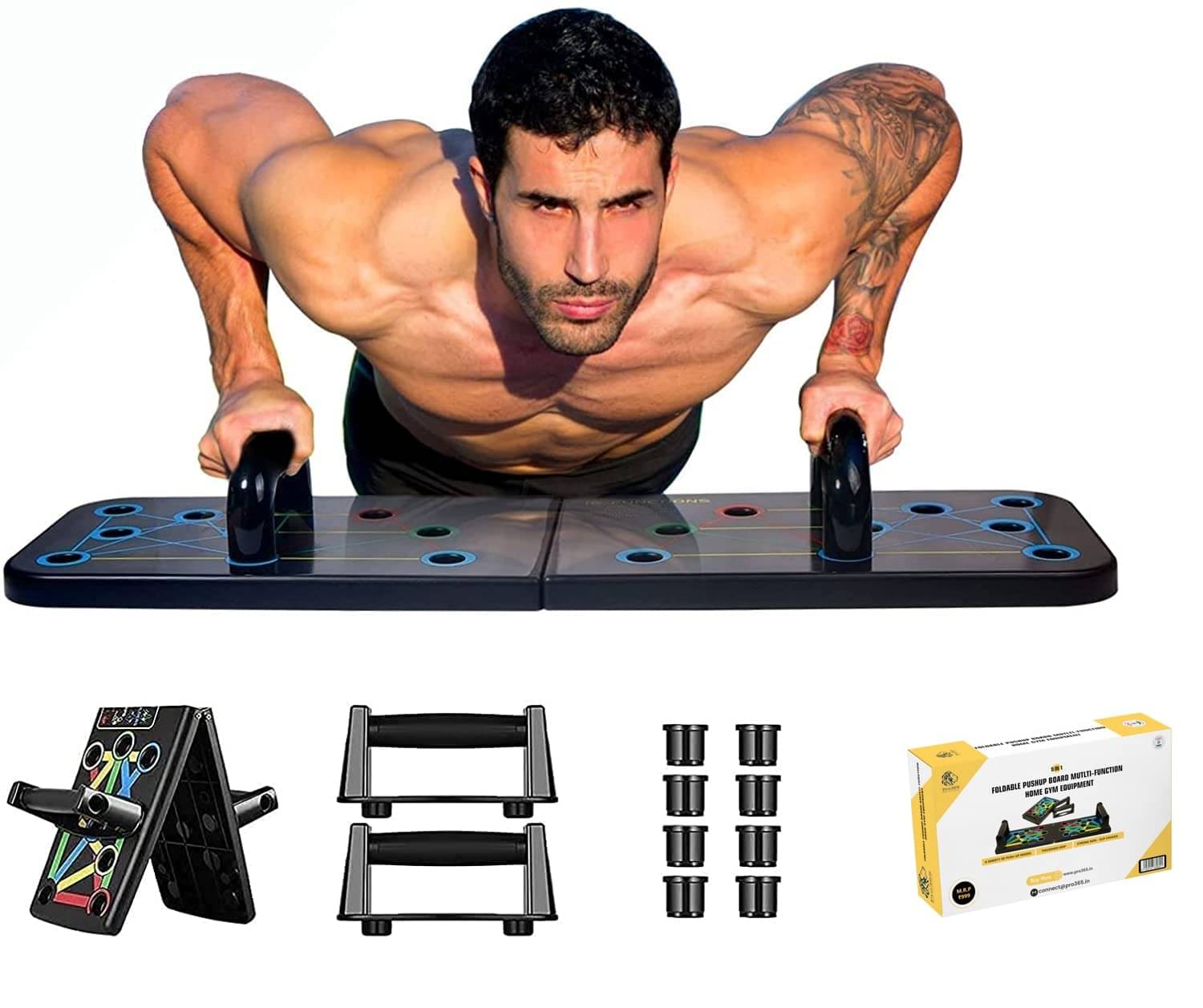 PRO365 Push Up Board, 15 Positions Pushup Stand with Handle, Women Push Up Stand, Pushup Bars, Home gym equipment, Pushup Board, Chest & Triceps, Shoulders Multi Utility Board PRO365 Push Up Board, 15 Positions Pushup Stand with Handle, Women Push Up Stand, Pushup Bars, Home gym equipment, Pushup Board, Chest & Triceps, Shoulders Multi Utility Board