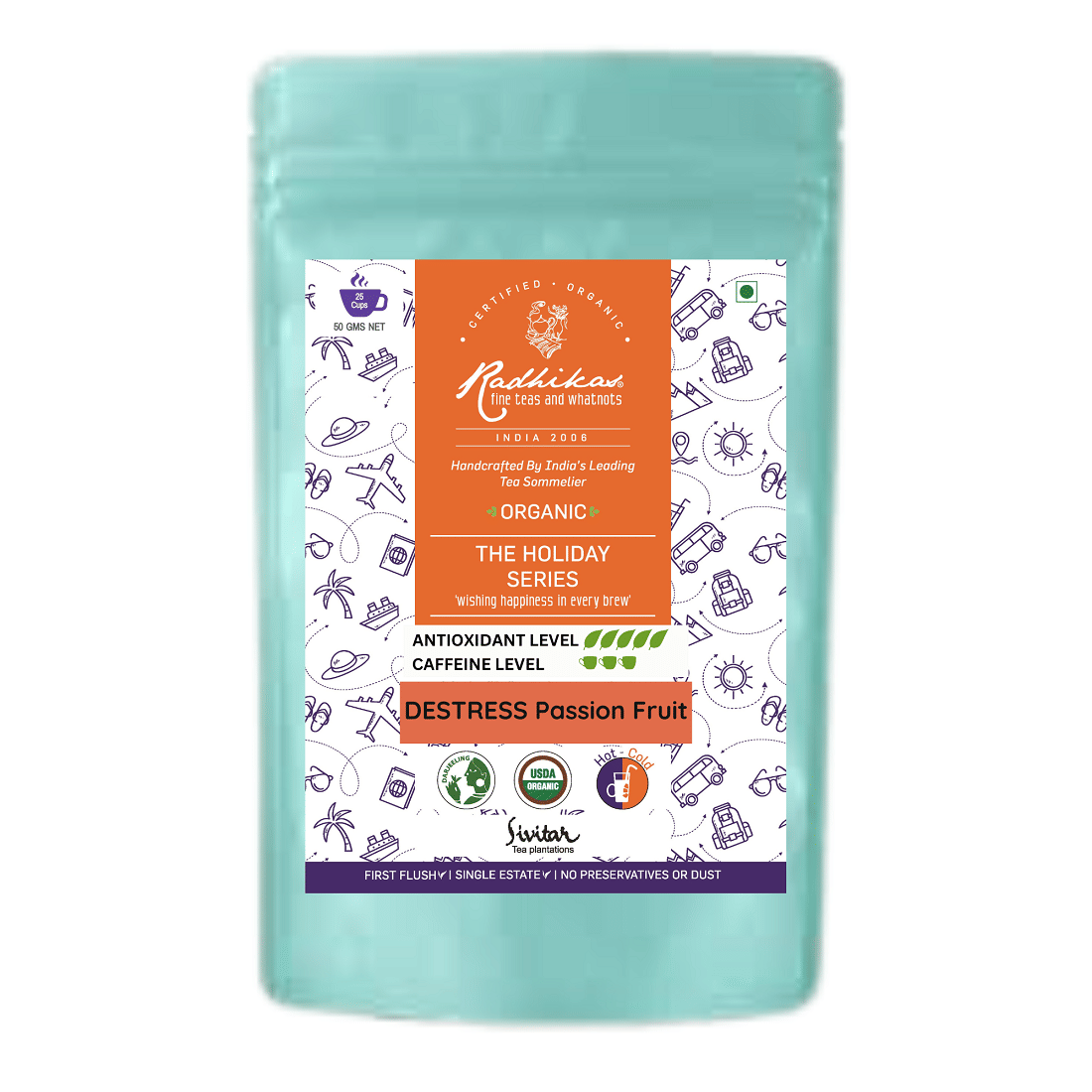     			RADHIKAS FINE TEAS AND WHATNOTS Darjeeling Tea Loose Leaf DESTREES Passion Fruit 50 gm