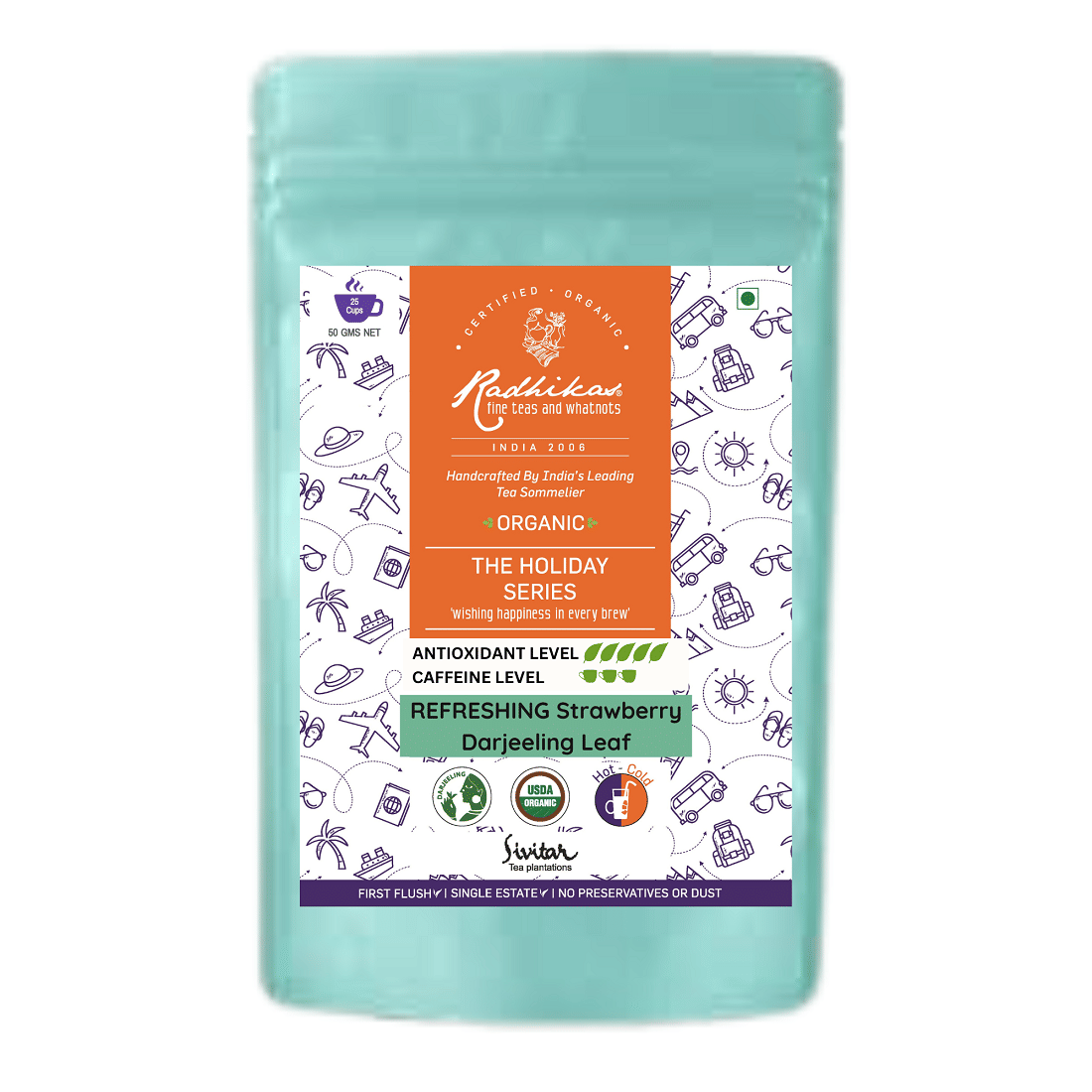 RADHIKAS FINE TEAS AND WHATNOTS Darjeeling Tea Loose Leaf REFRESHING Strawberry 50 gm RADHIKAS FINE TEAS AND WHATNOTS Darjeeling Tea Loose Leaf REFRESHING Strawberry 50 gm