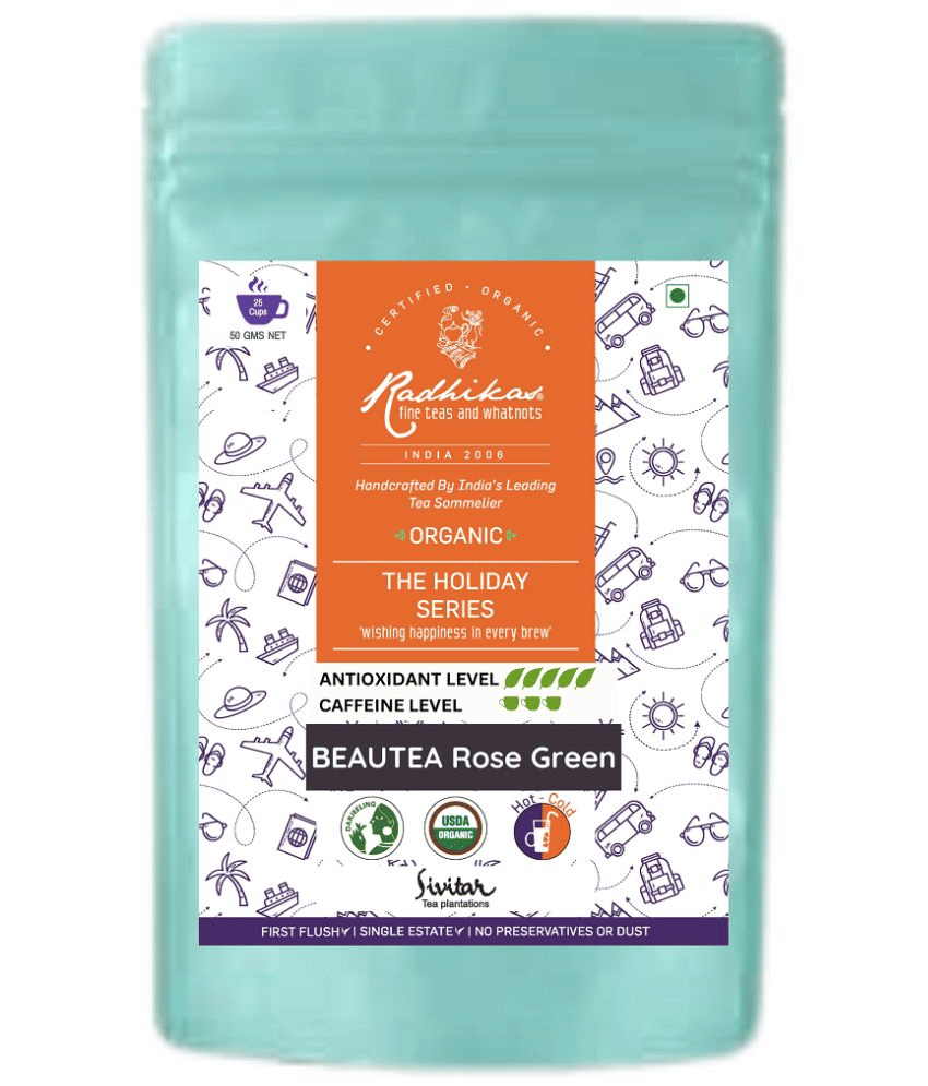 RADHIKAS FINE TEAS AND WHATNOTS Darjeeling Tea Loose Leaf Green Rose 50 gm RADHIKAS FINE TEAS AND WHATNOTS Darjeeling Tea Loose Leaf Green Rose 50 gm