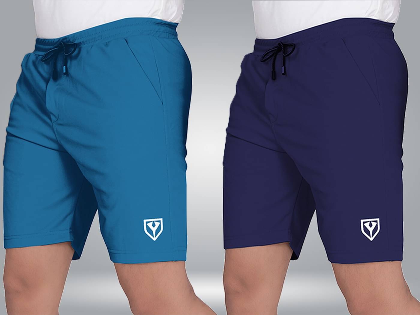 Septem Navy Blue Polyester Men's Shorts ( Pack of 2 )     			Septem Navy Blue Polyester Men's Shorts ( Pack of 2 )