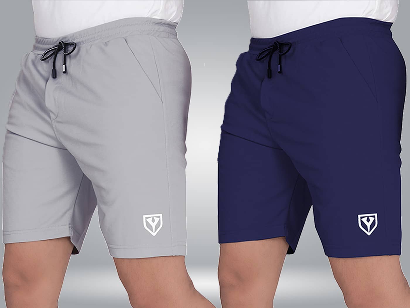 Septem Navy Blue Polyester Men's Shorts ( Pack of 2 ) - Shorts | Buy online on ZillyBuy