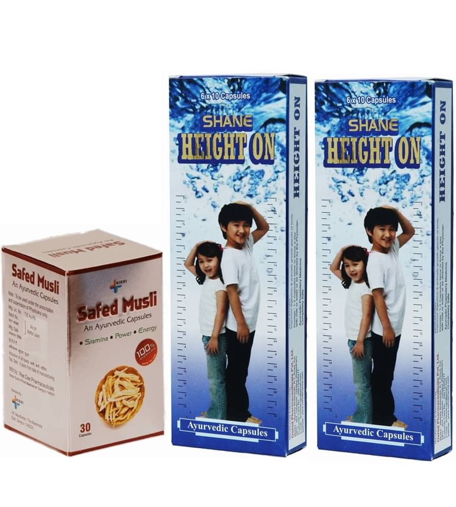 Shane Height On Capsule 120 no.s & Rikhi Safed Musli Capsule 30 no.s Shane Height On Capsule 120 no.s & Rikhi Safed Musli Capsule 30 no.s