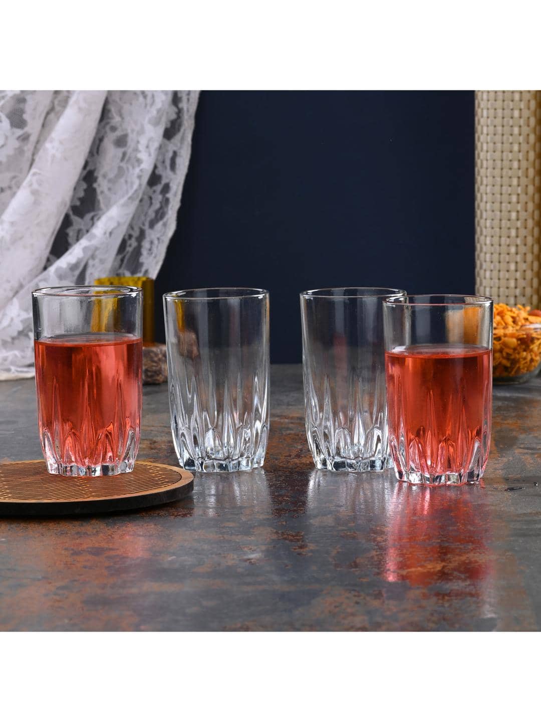 Somil Drinking Glass Glass Glasses Set 250 ml ( Pack of 4 )