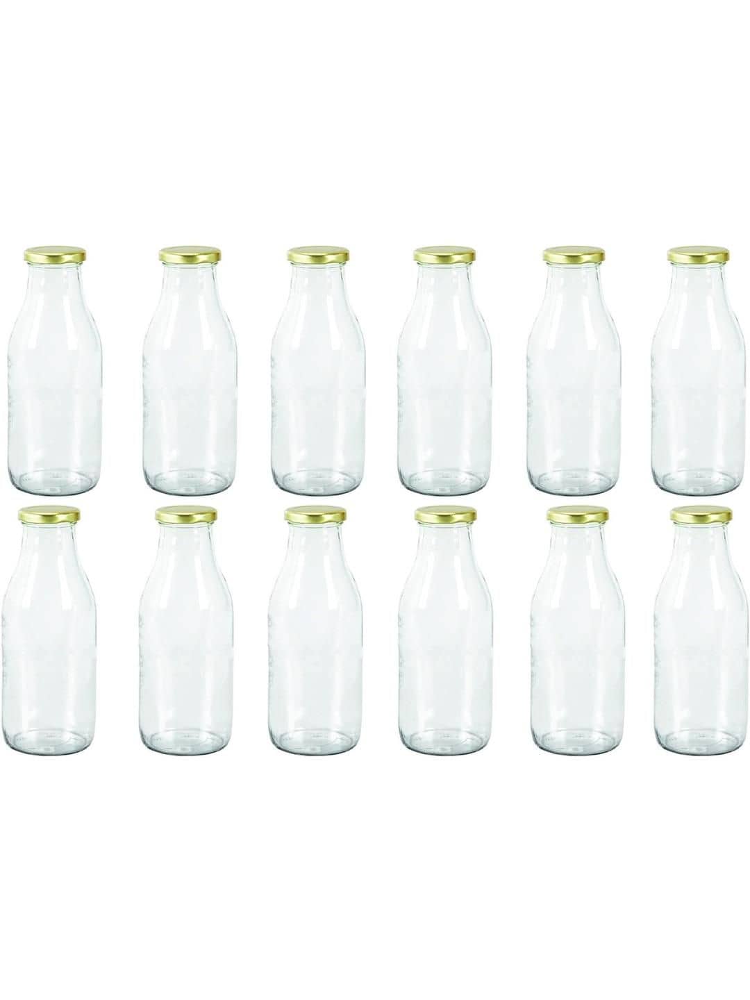 Somil Glass Bottle Glass Nude Milk Container ( Set of 12 )