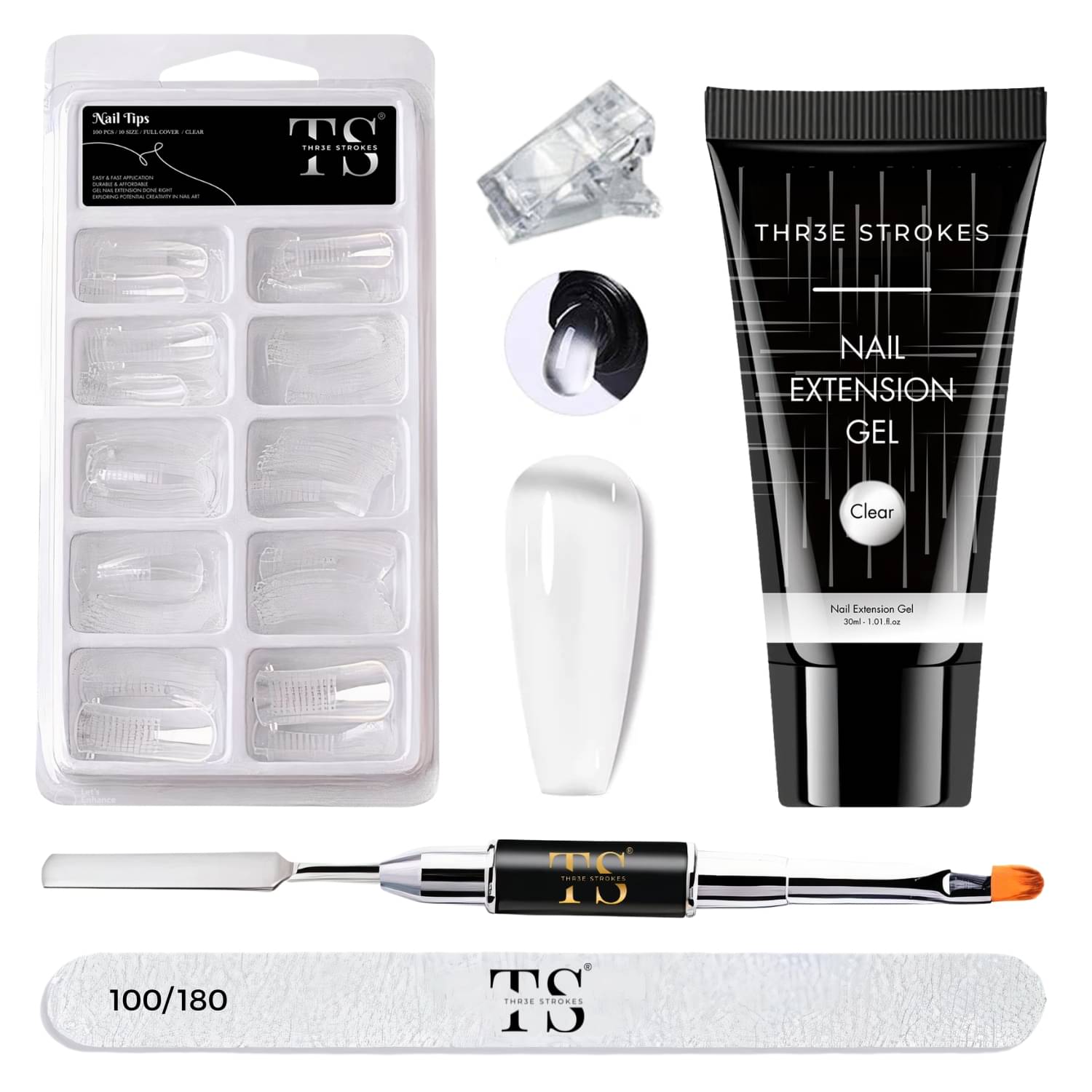 THR3E STROKES Poly Gel Nail Extension Set Nails Art Combo Kit | Polygel Nail Extension Kit 30 g     			THR3E STROKES Poly Gel Nail Extension Set Nails Art Combo Kit | Polygel Nail Extension Kit 30 g