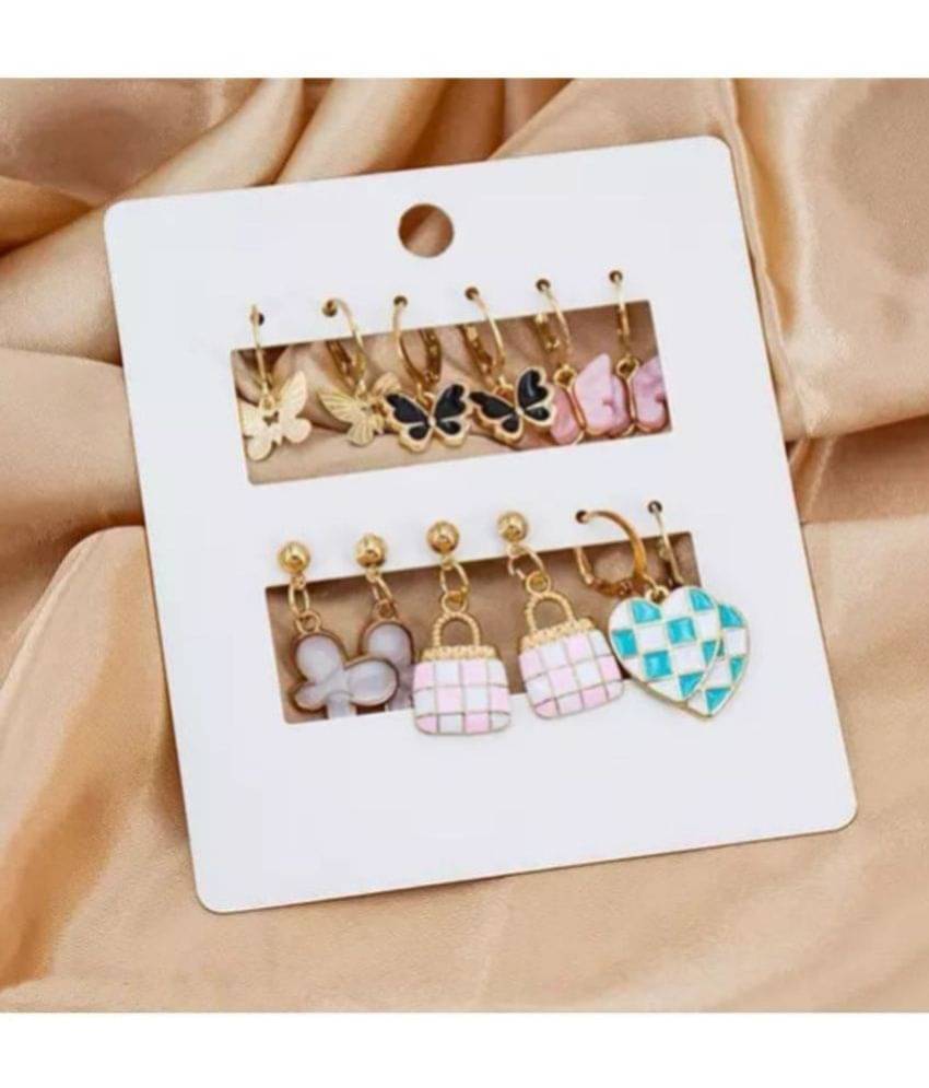     			Thrillz Multi Color Bali Earrings ( Pack of 6 )